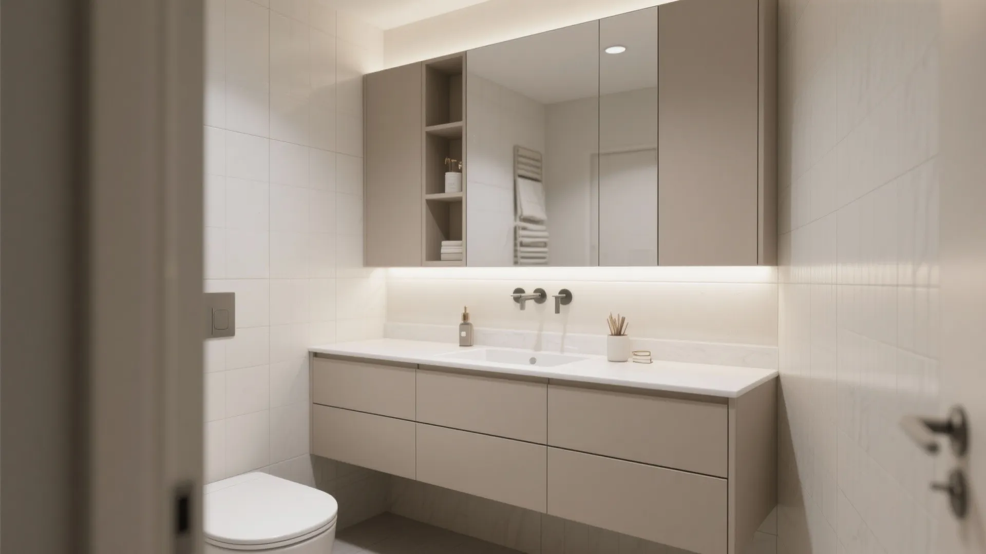 1. Floating Vanity for Visual Space