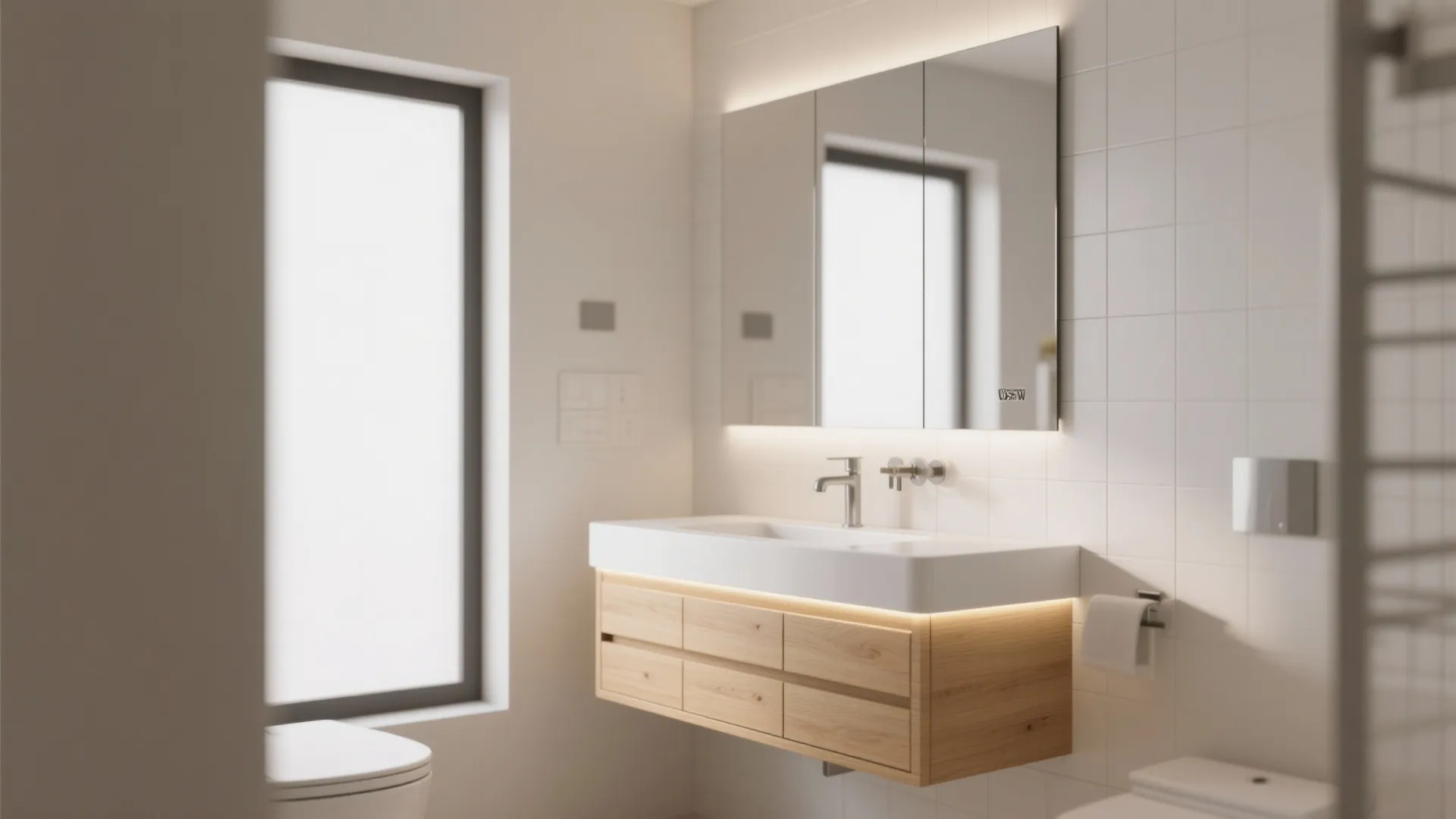 2. Floating Vanity with Storage