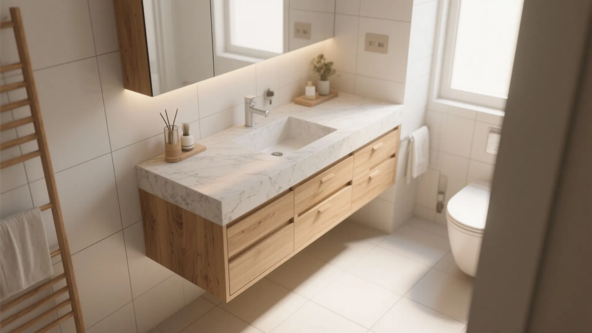 3. Floating Vanity with Storage