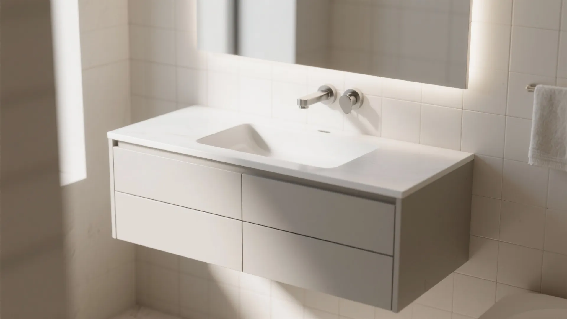 1. Floating Vanity with Storage