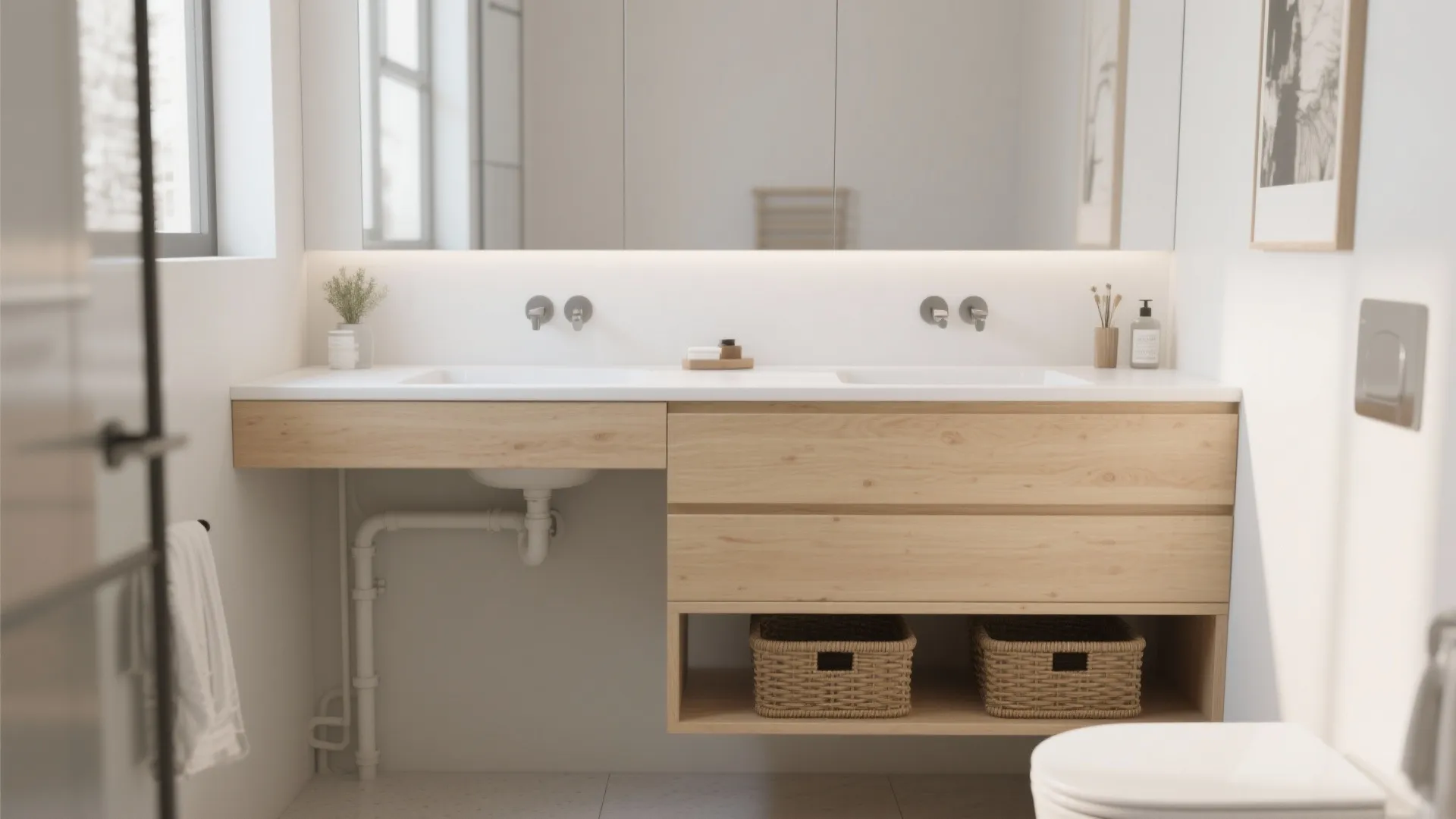 1. Floating Vanity with Storage