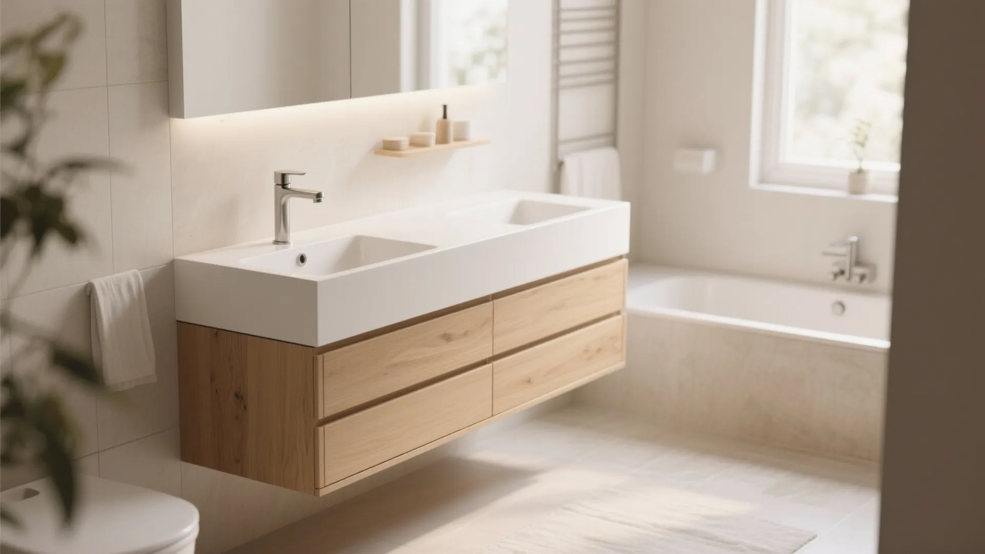 1. Floating Vanity with Storage