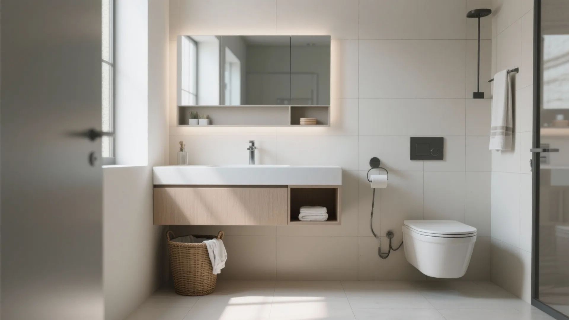 1. Floating Vanity with Storage