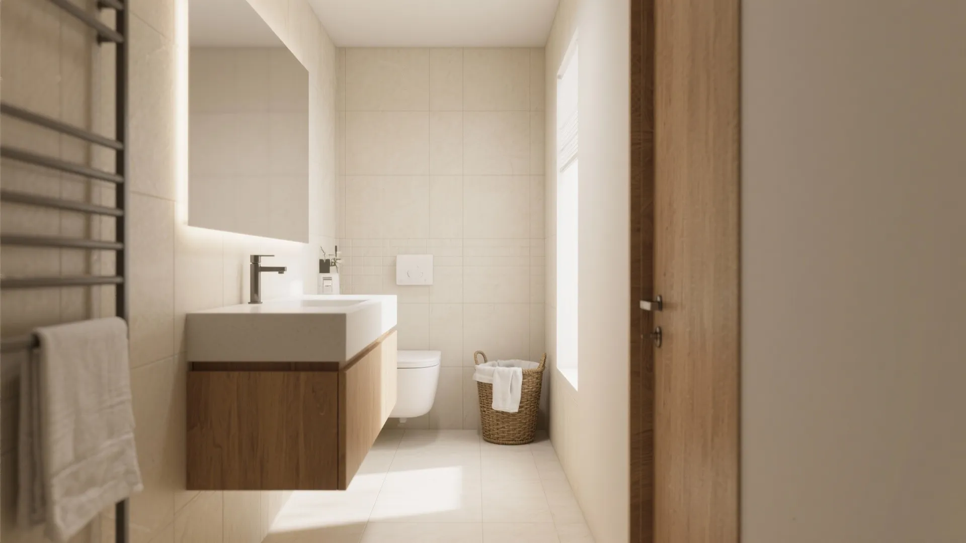 Idea 1: Floating Vanity with Storage