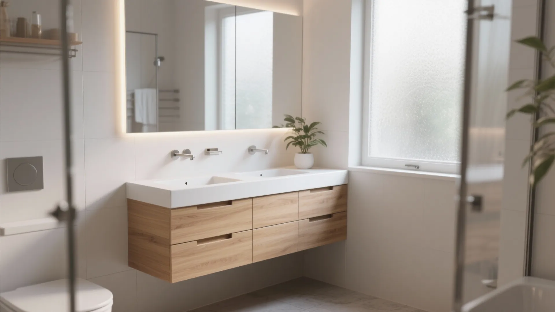 1. Floating Vanity with Smart Storage