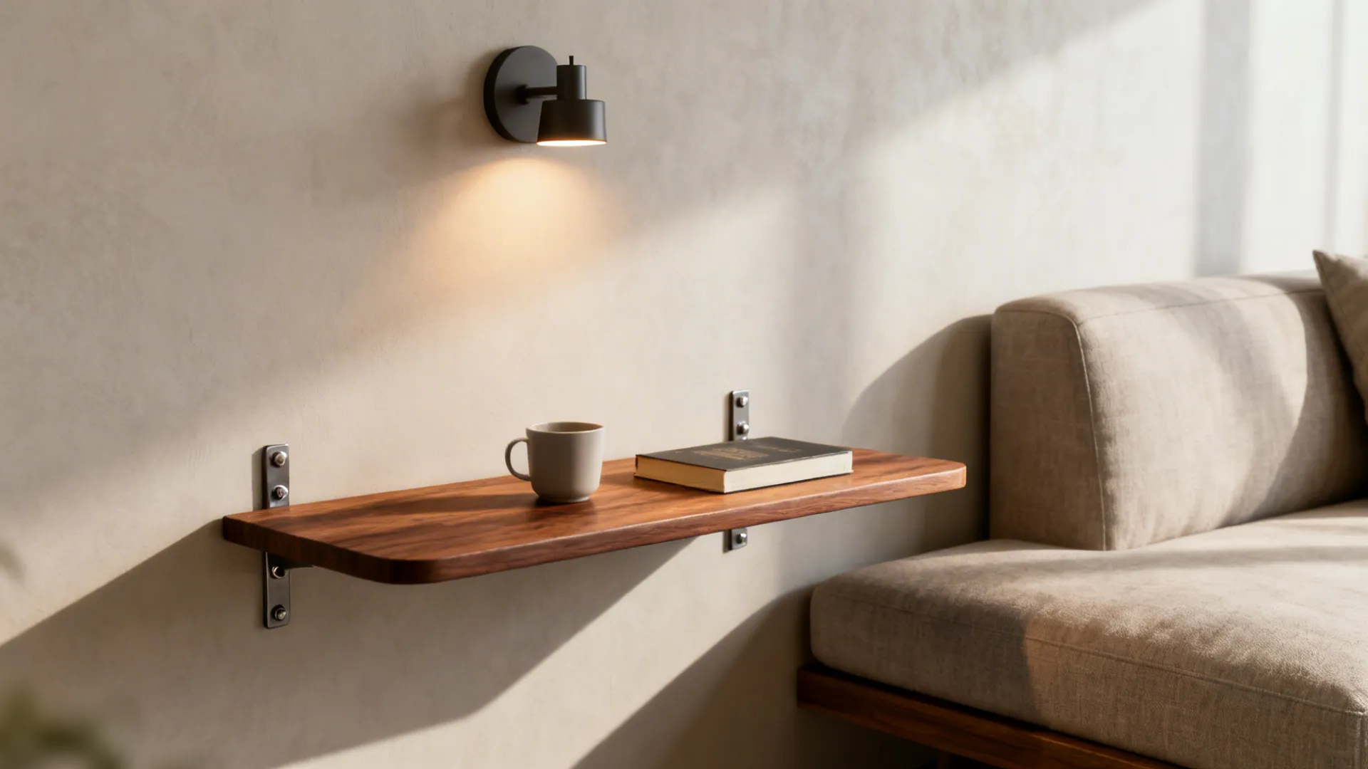 4. Floating Wall-Mounted Shelf Table
