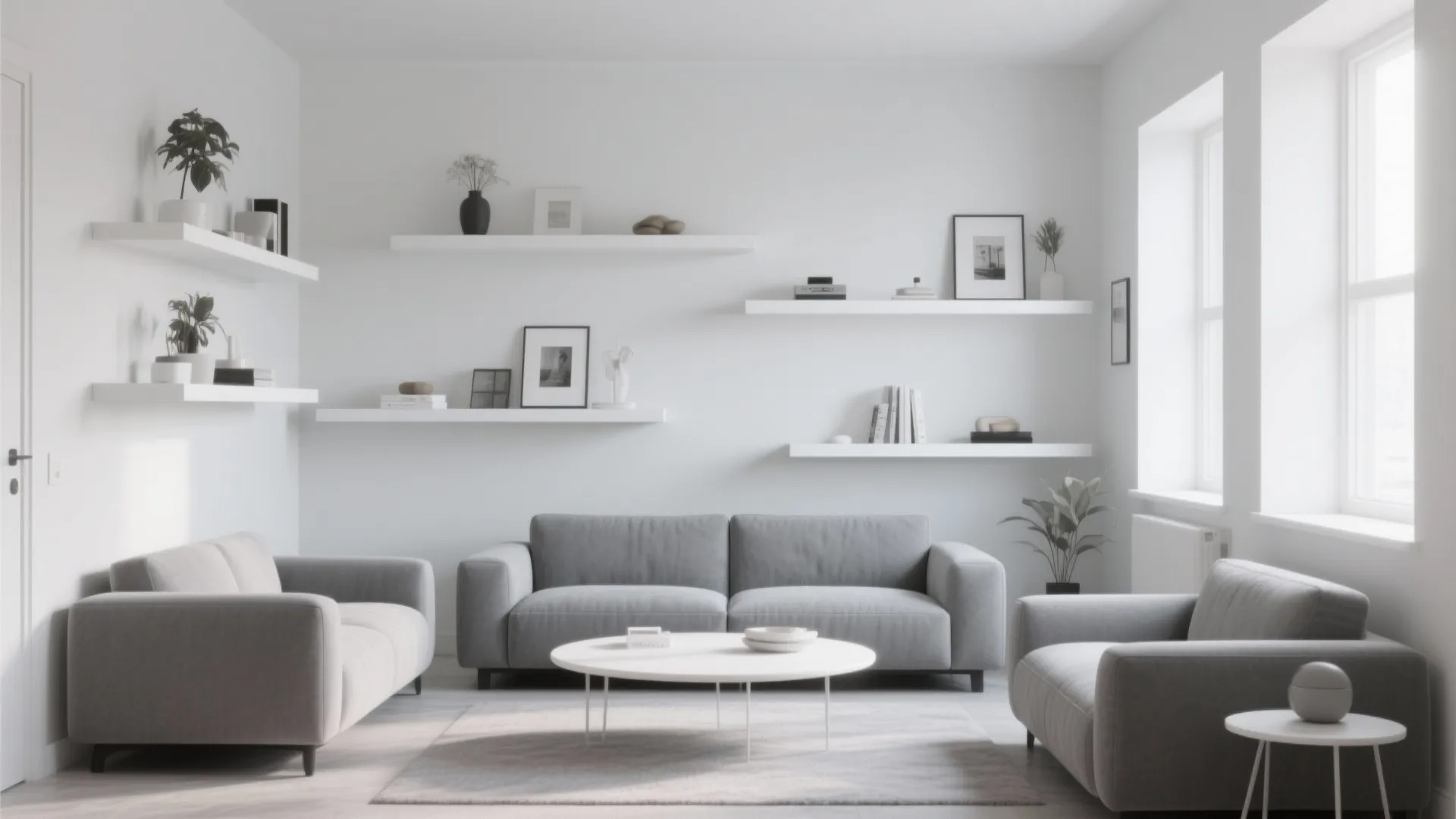 6. Floating White Shelves