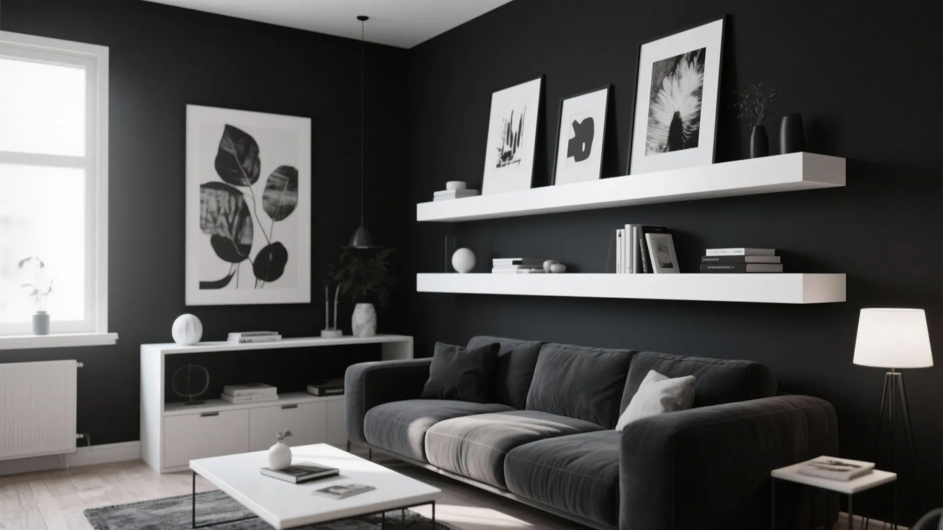 5. Floating White Shelves