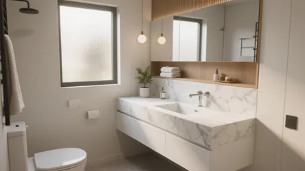 5 White Bathroom Vanity Ideas with Marble Tops