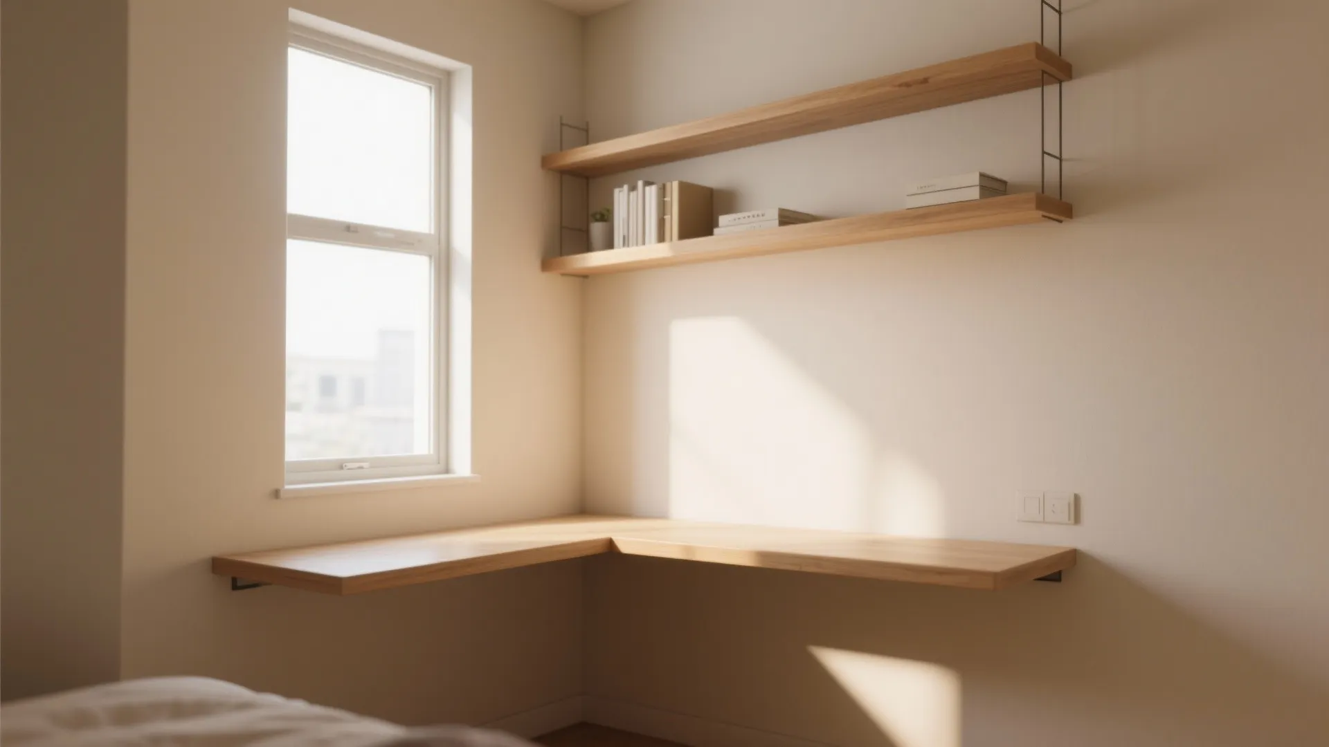 1. Floating Desk Against the Window