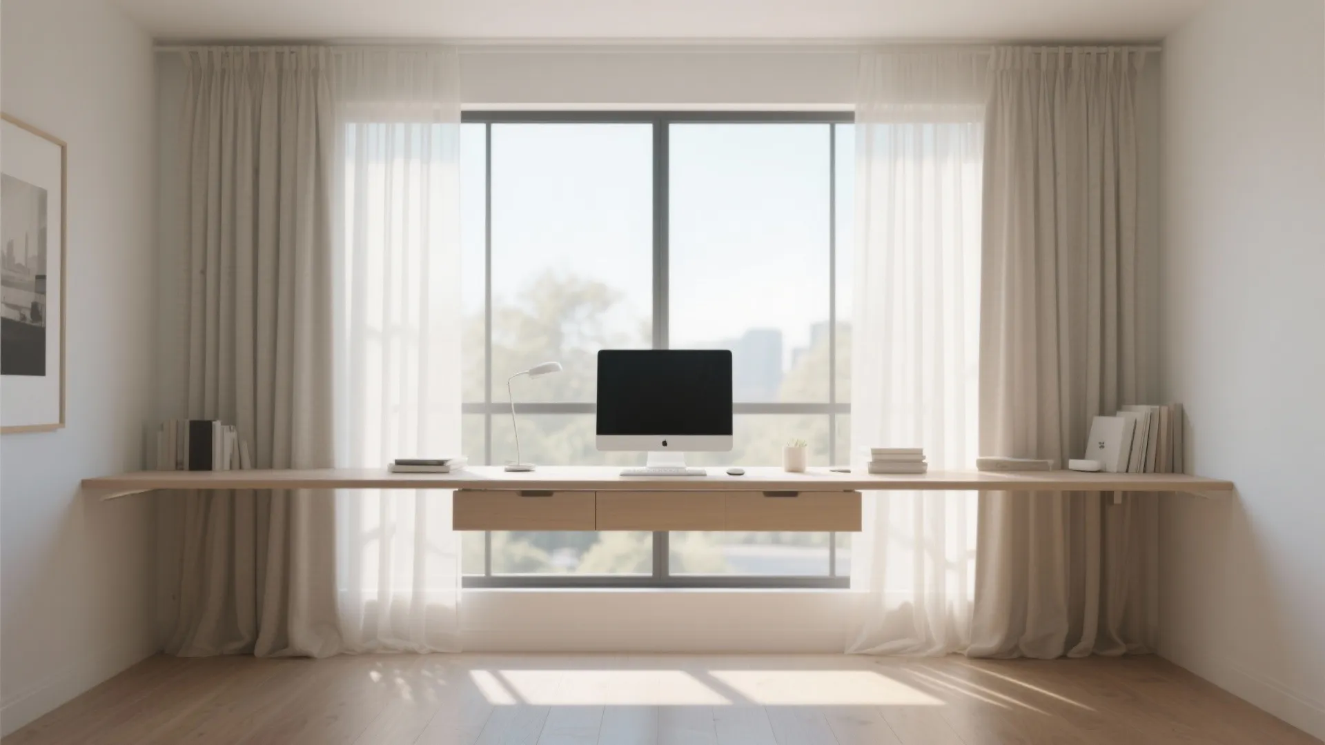 1. Floating Desk Against a Window