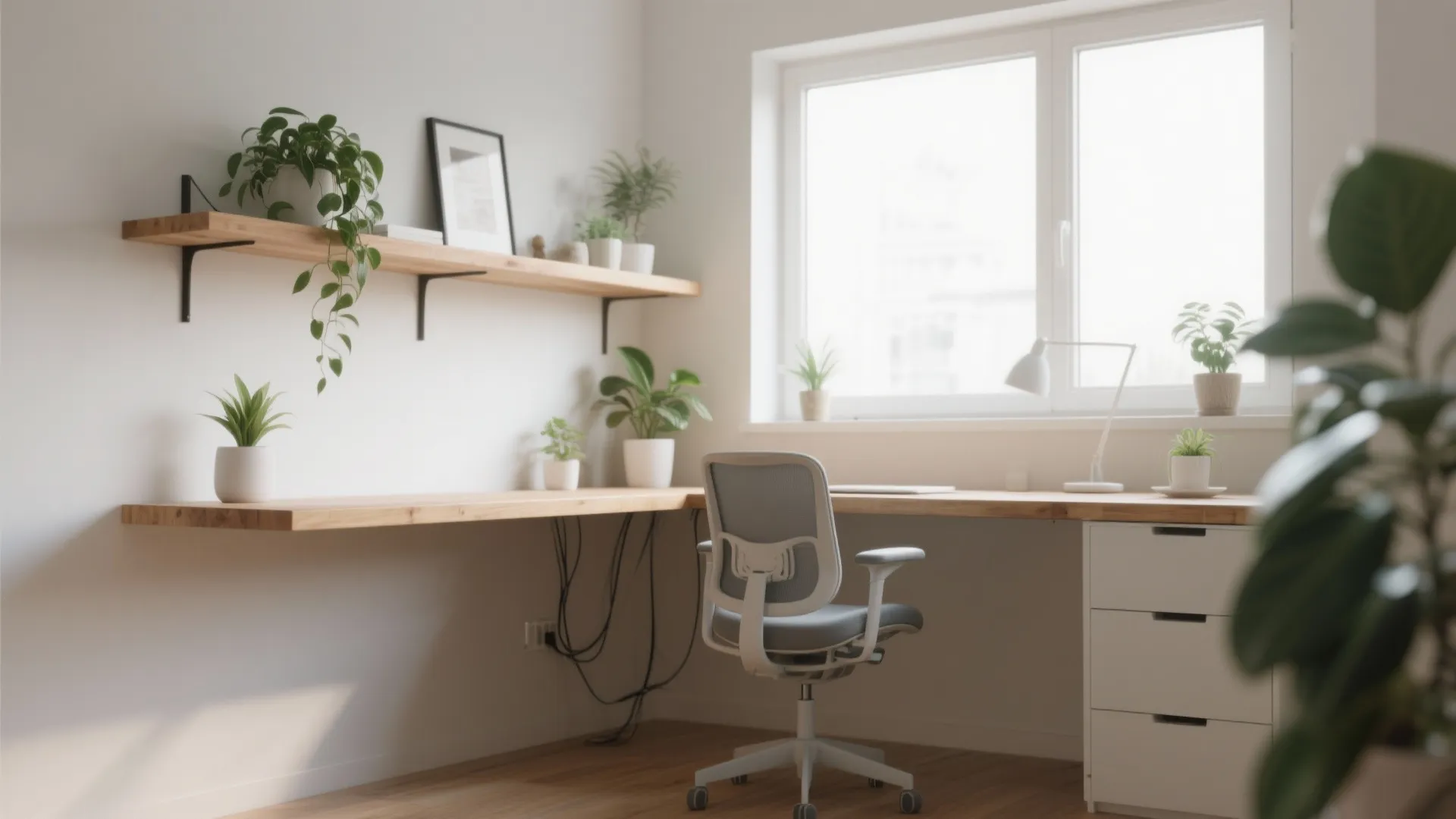 2. Floating Desk Under the Window