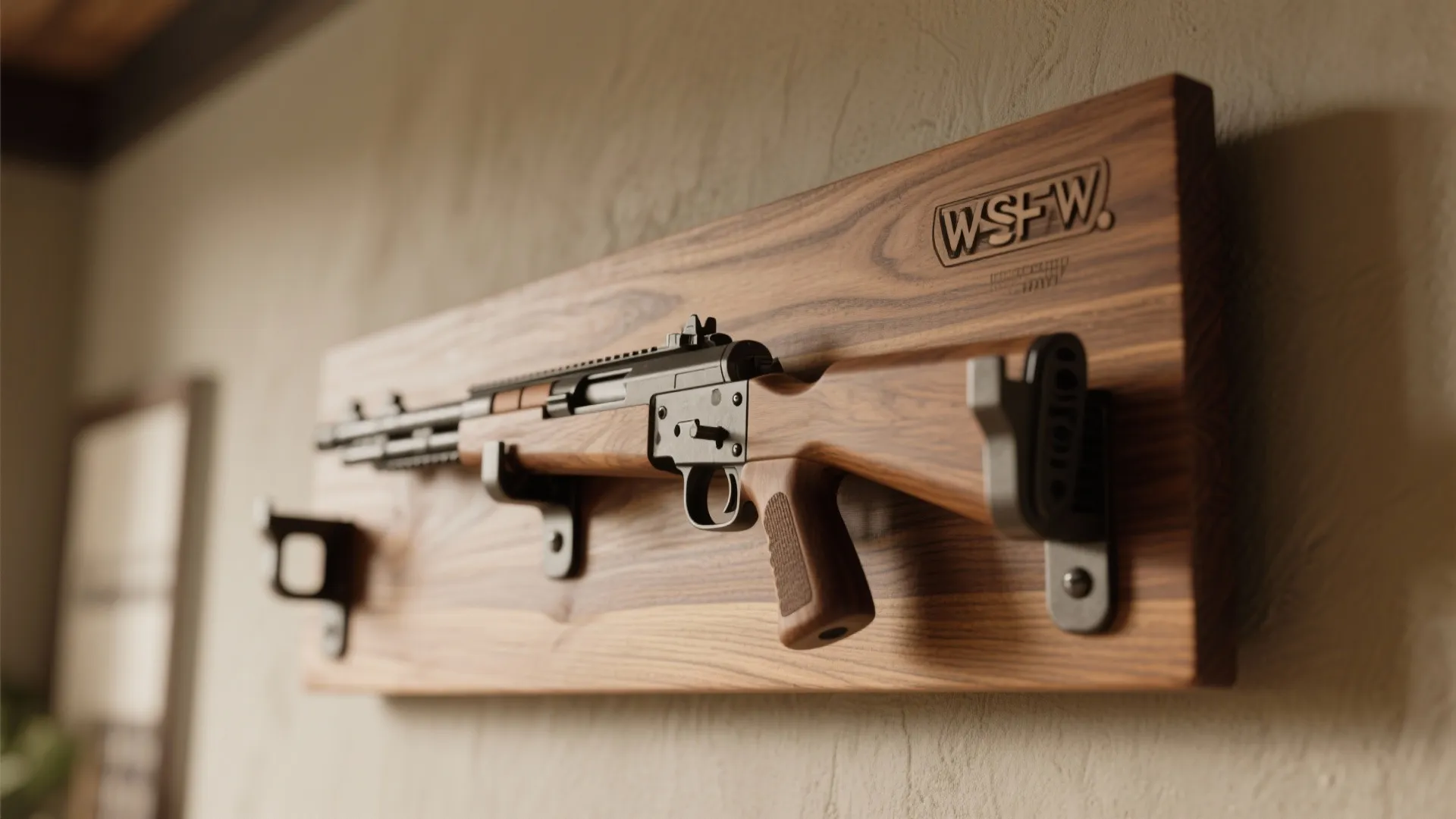 1. Floating Wood Panel Gun Mount