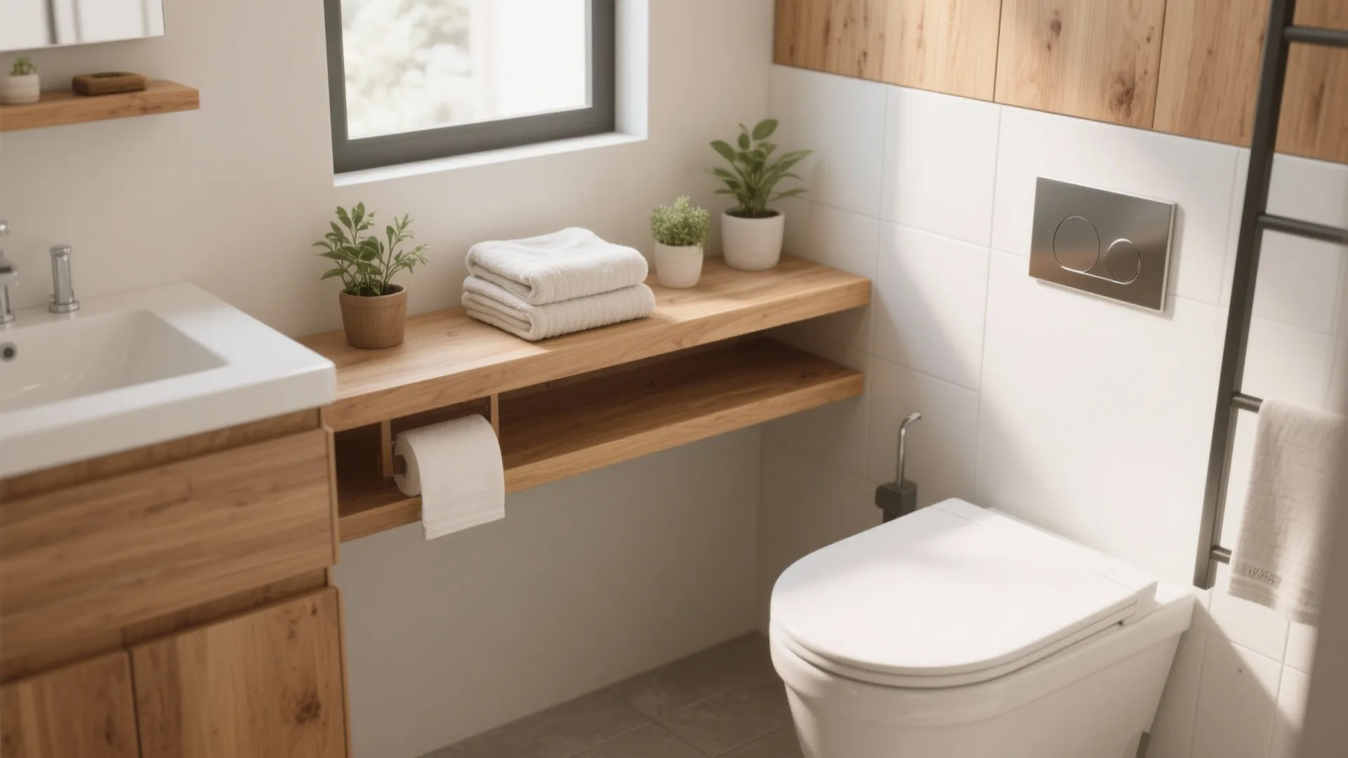 1. Floating Wooden Shelves