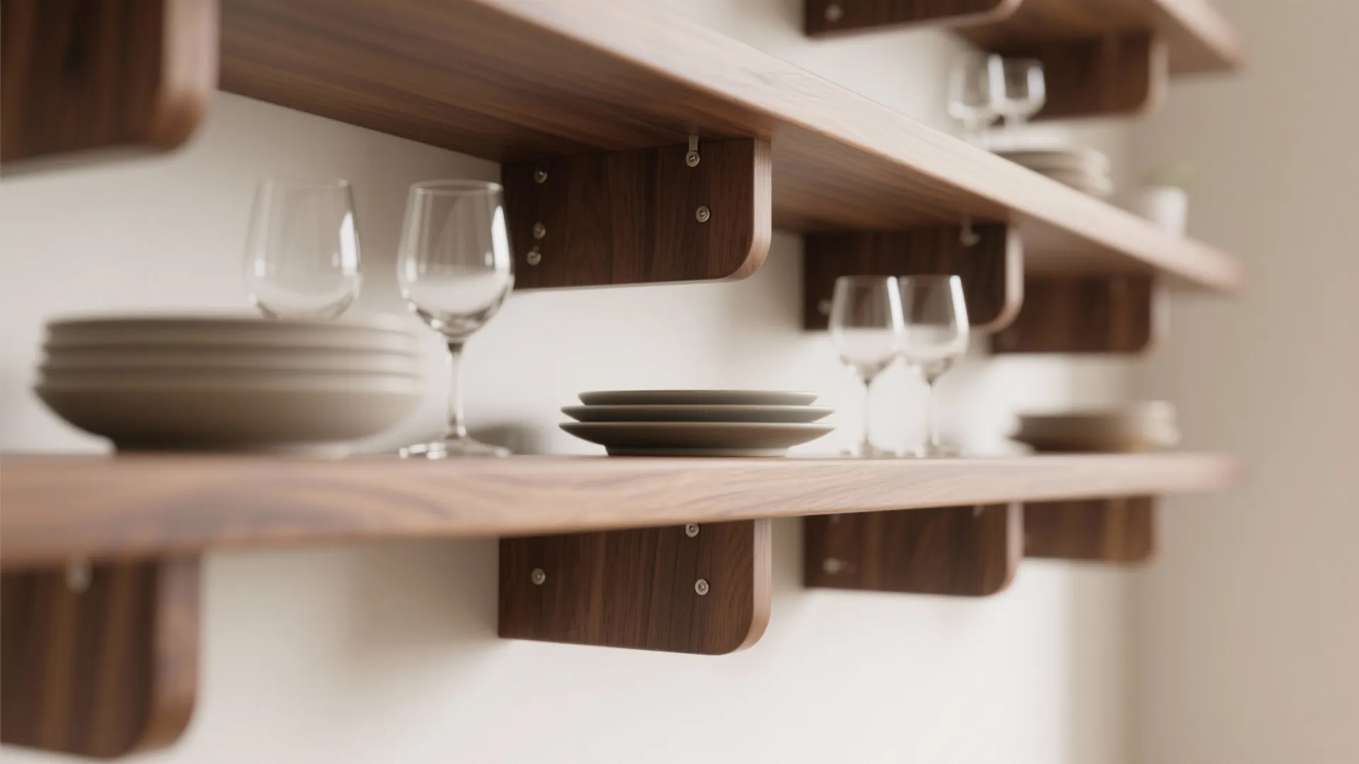 1. Floating Wood Panels with Hidden Brackets