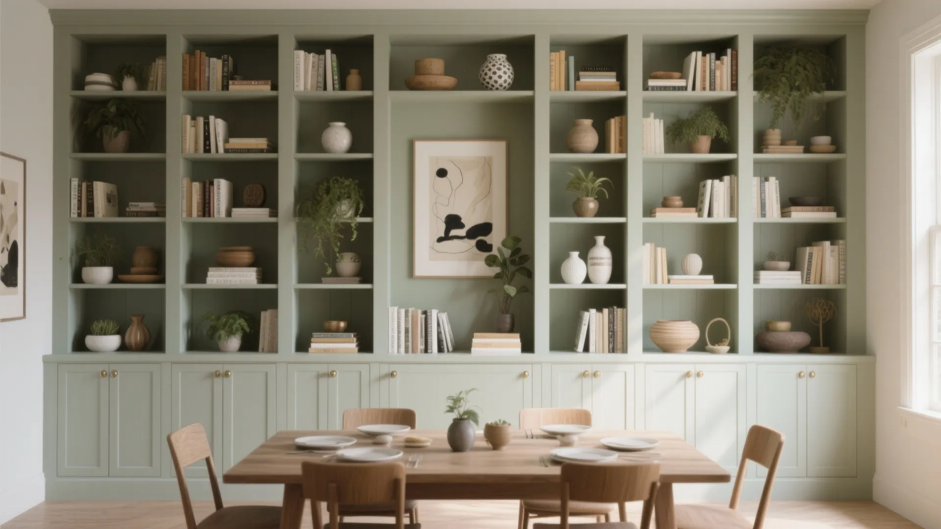 2. Floor-to-Ceiling Bookcase with Display Shelves