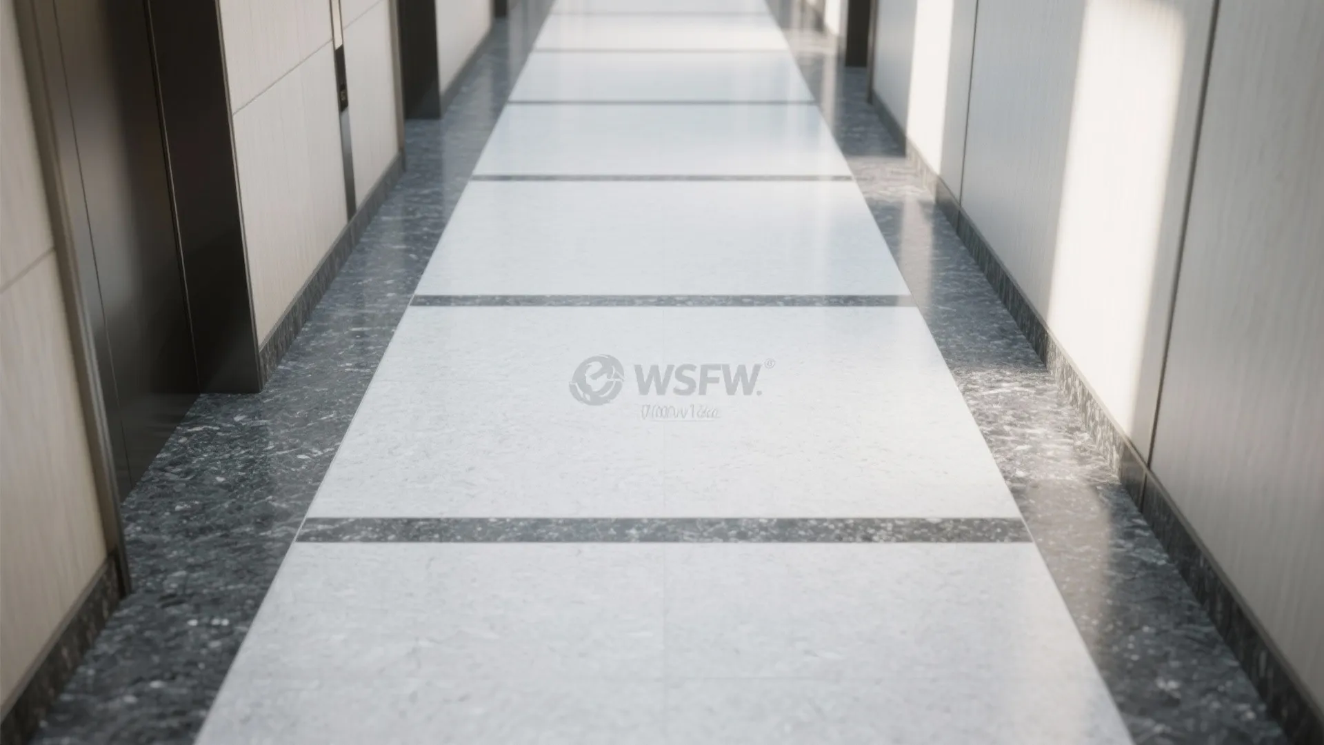 Patterned granite borders for subtle zoning