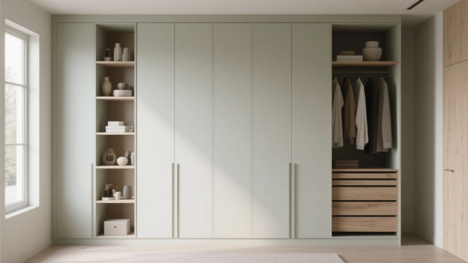 Floor-to-Ceiling Built-ins with Open Shelves