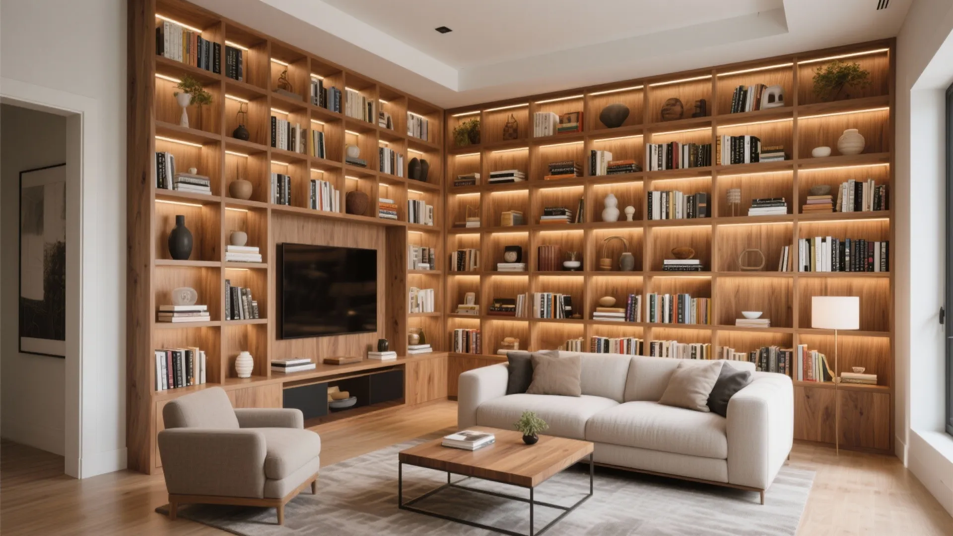 4. Floor-to-Ceiling Shelving