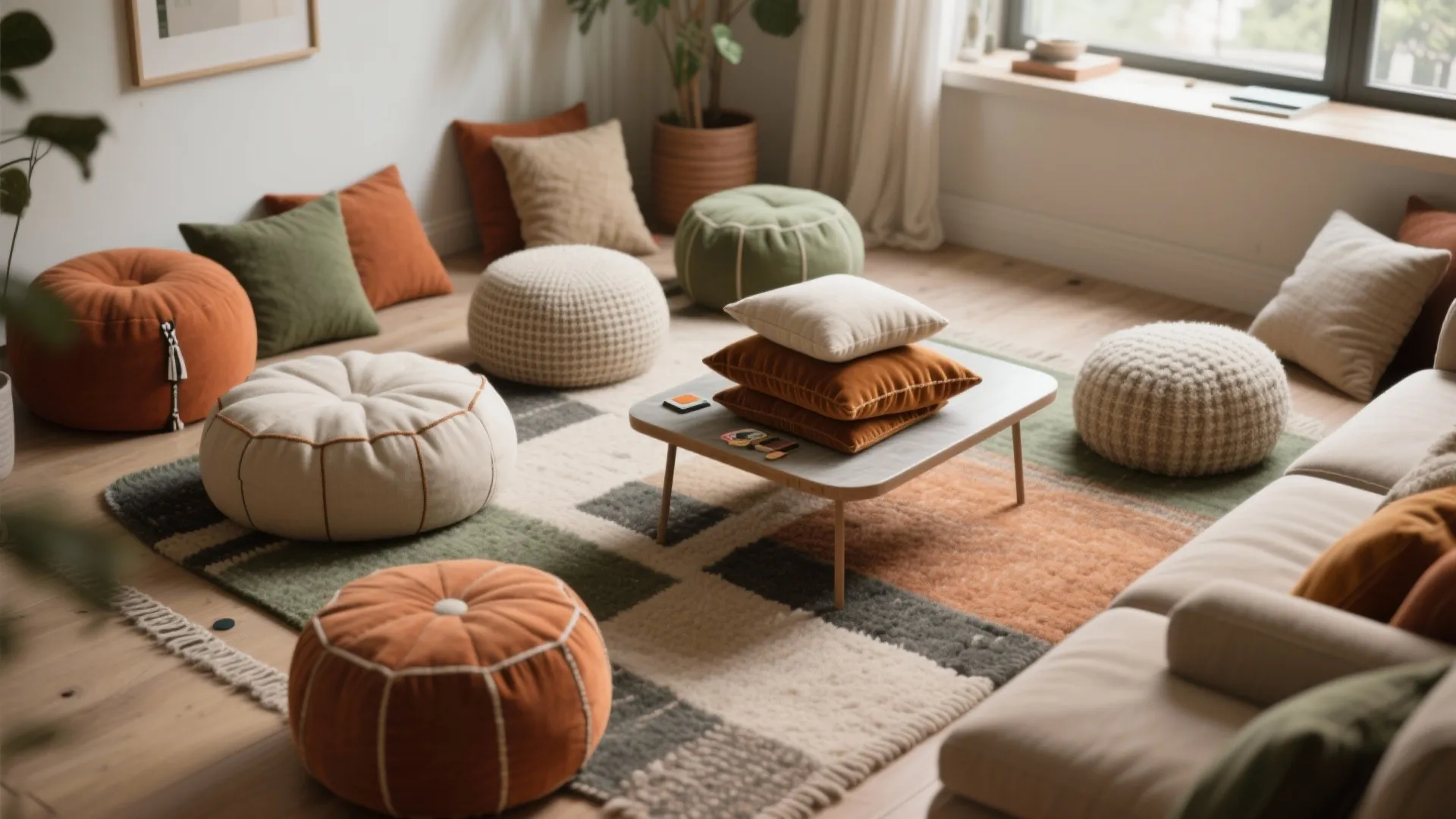 Modular Floor Cushions & Poufs