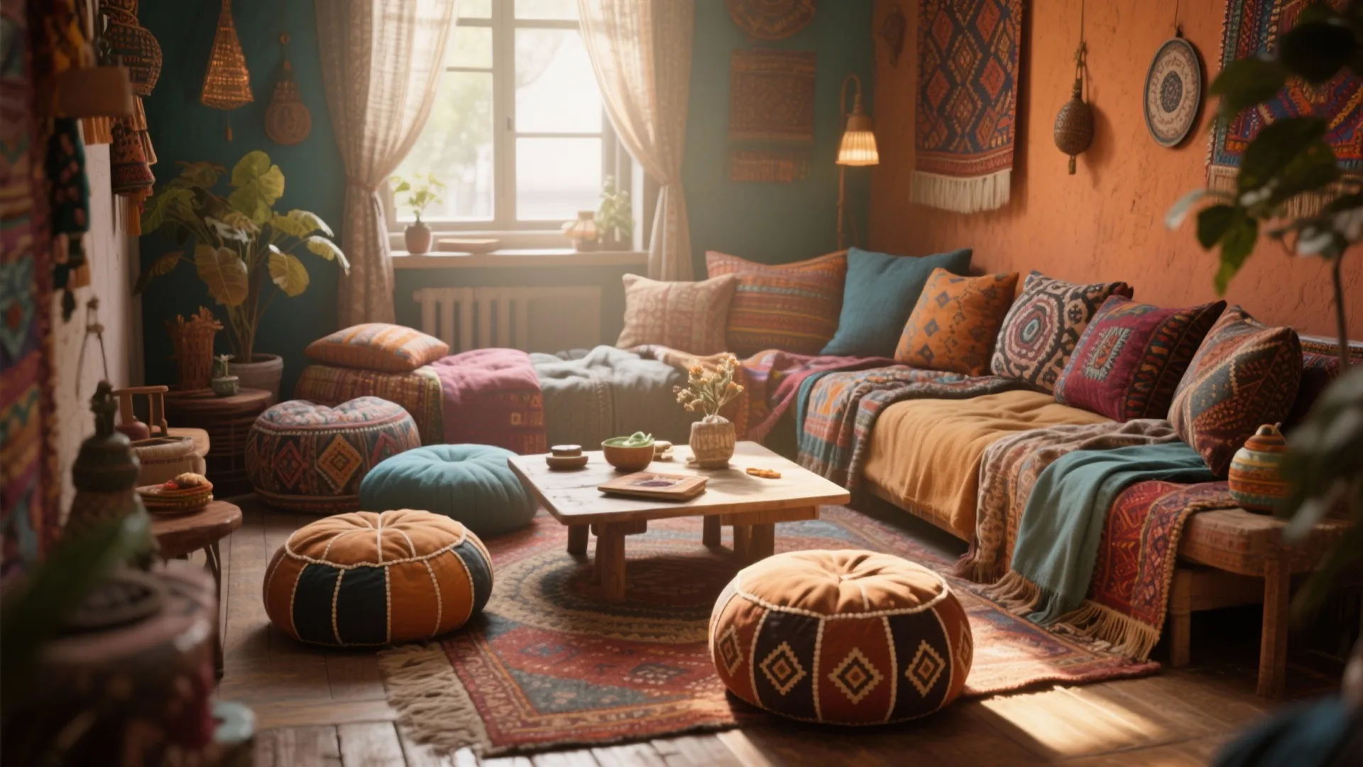 1. Floor Cushions and Poufs