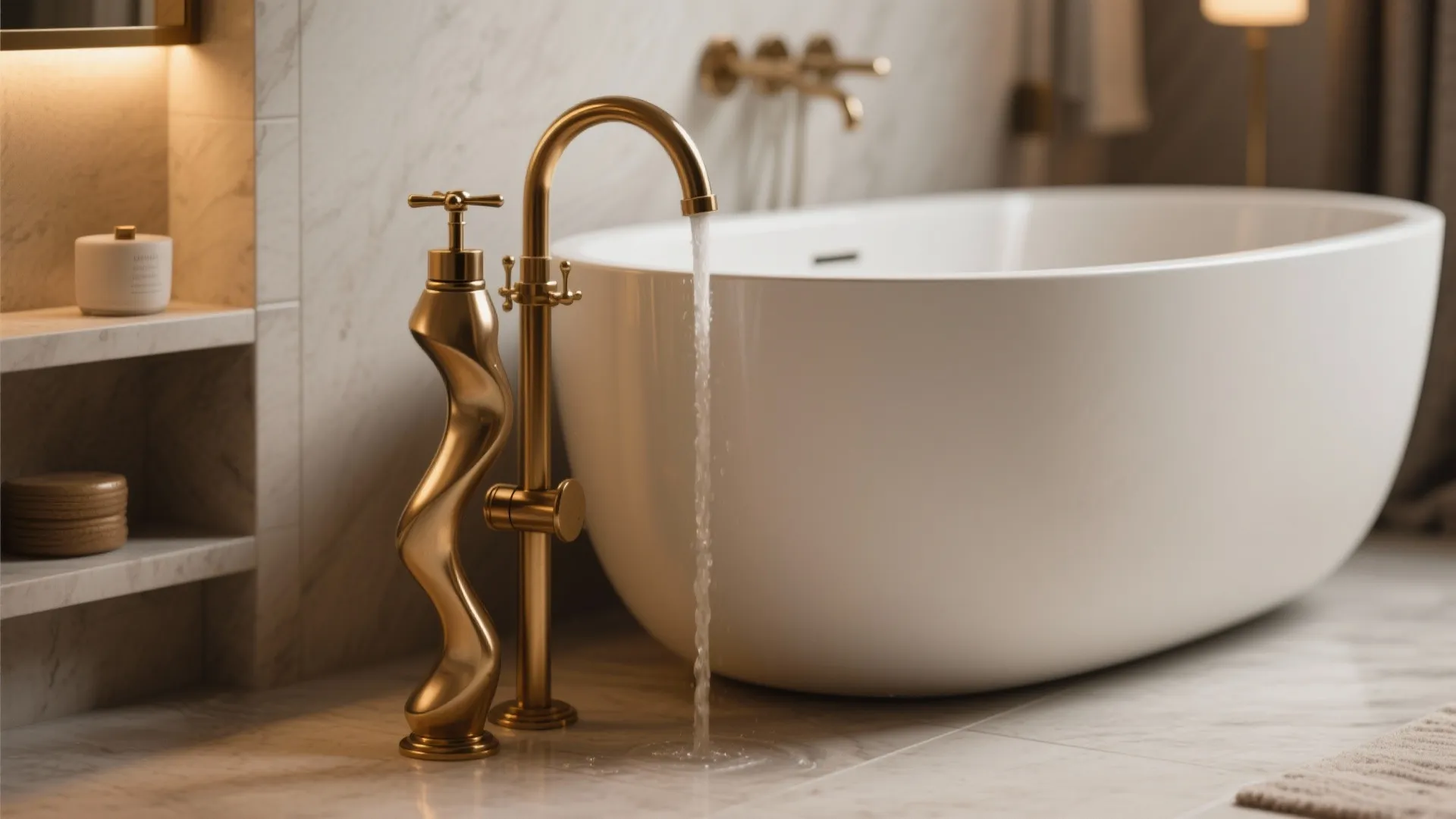 9. Floor-Mounted Faucet as a Feature