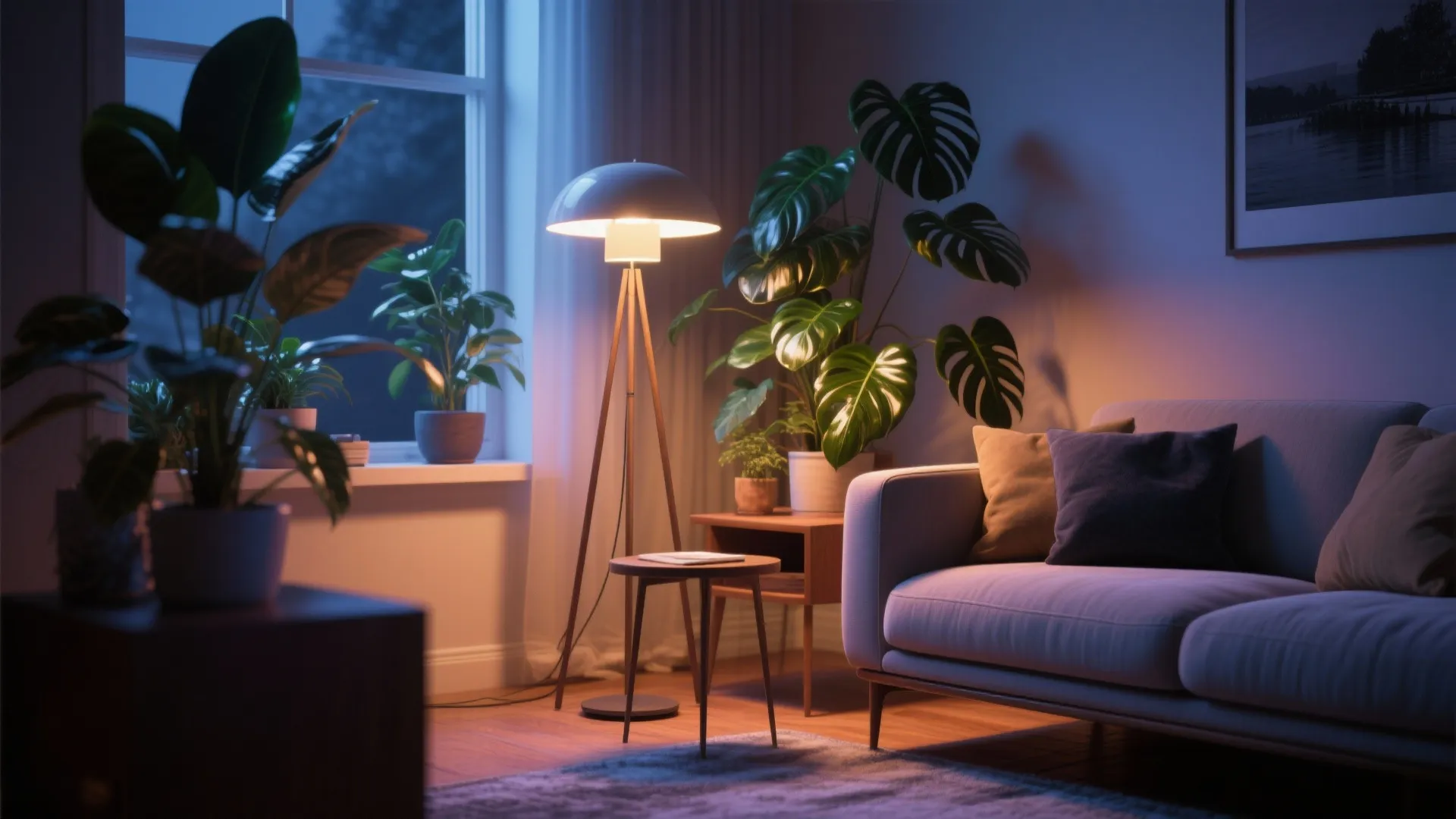 5. Decorative Floor Lamp with Grow Bulb