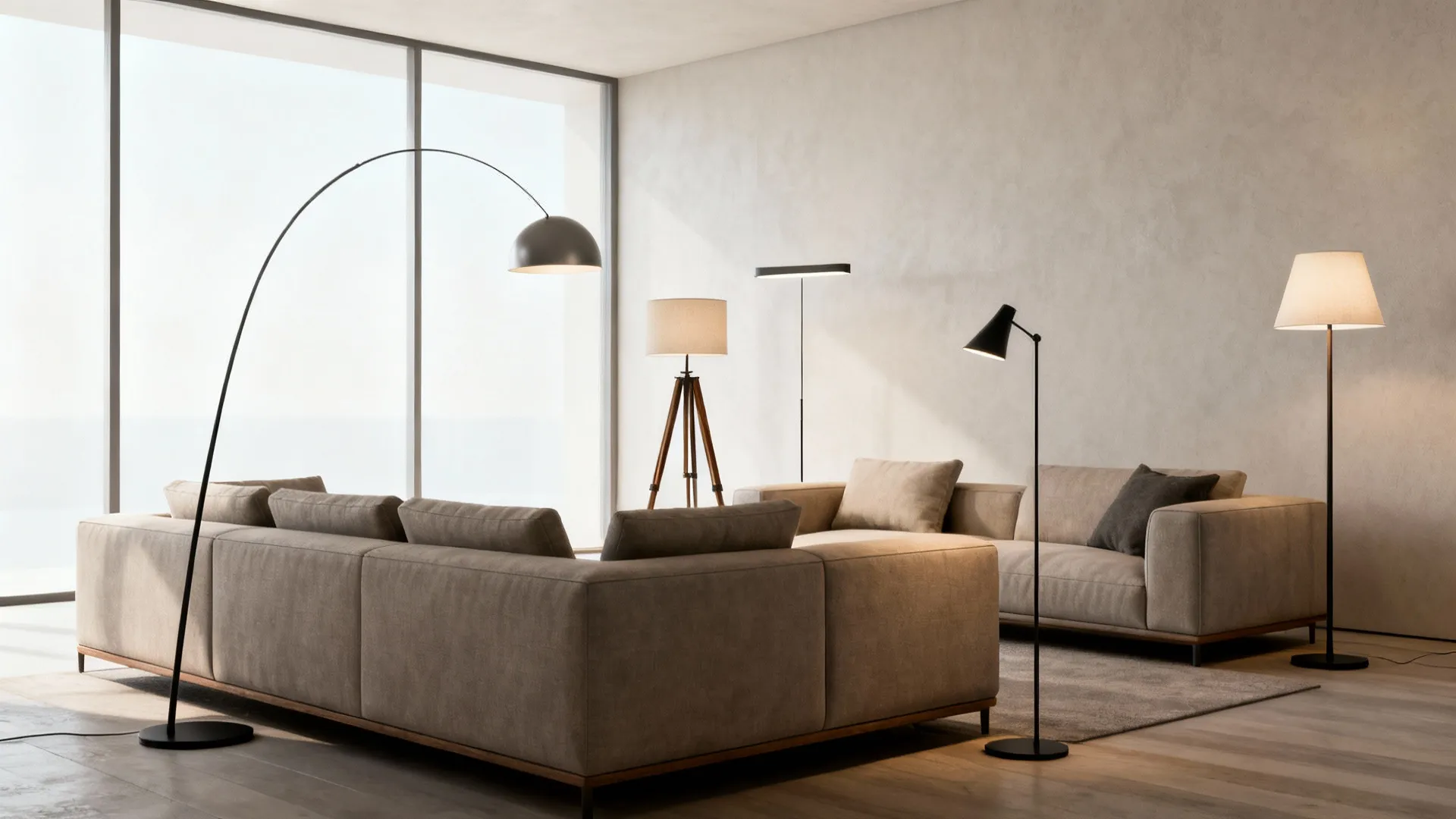 3. Floor lamps next to sofas