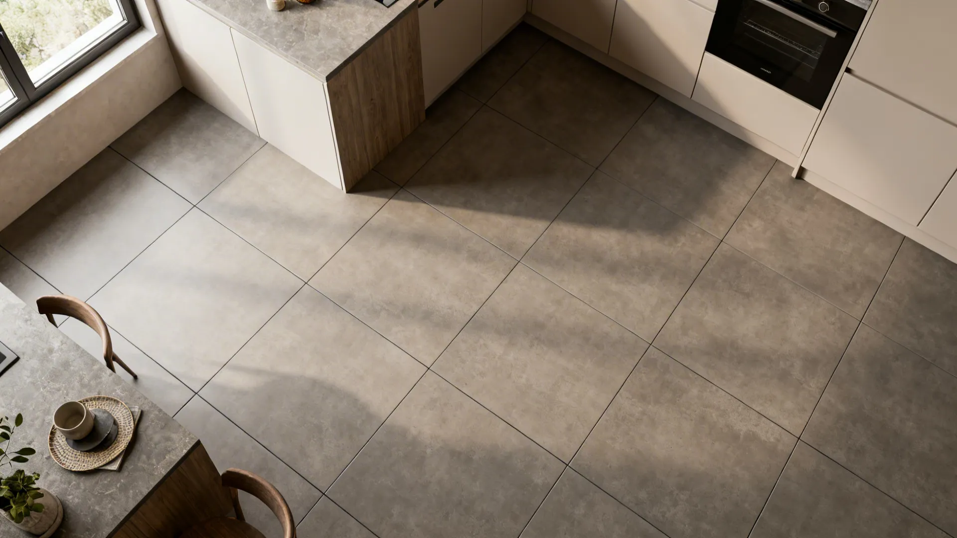 2) Warm Gray Porcelain Floor Tiles