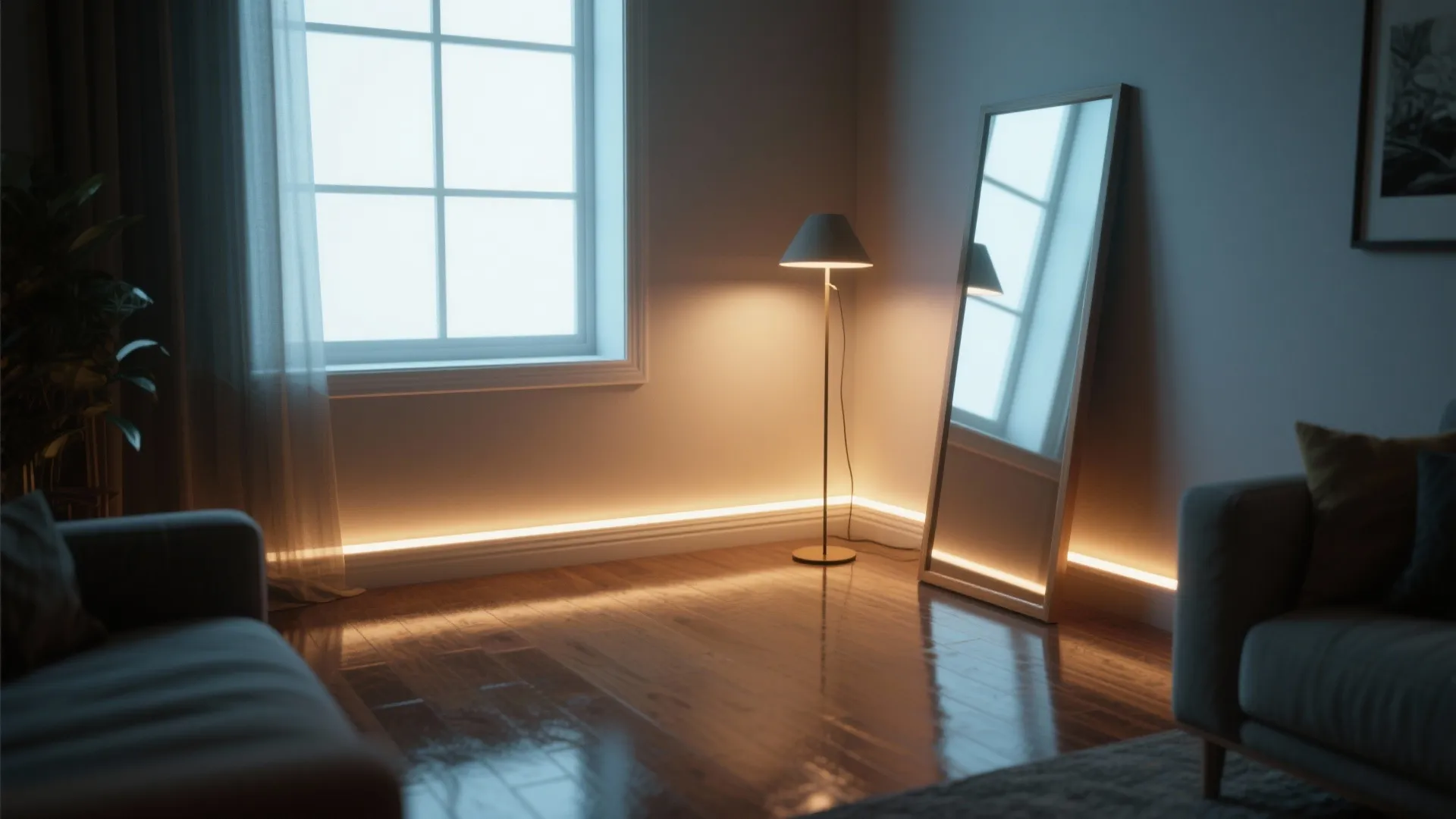 5. Floor lighting and reflection tricks