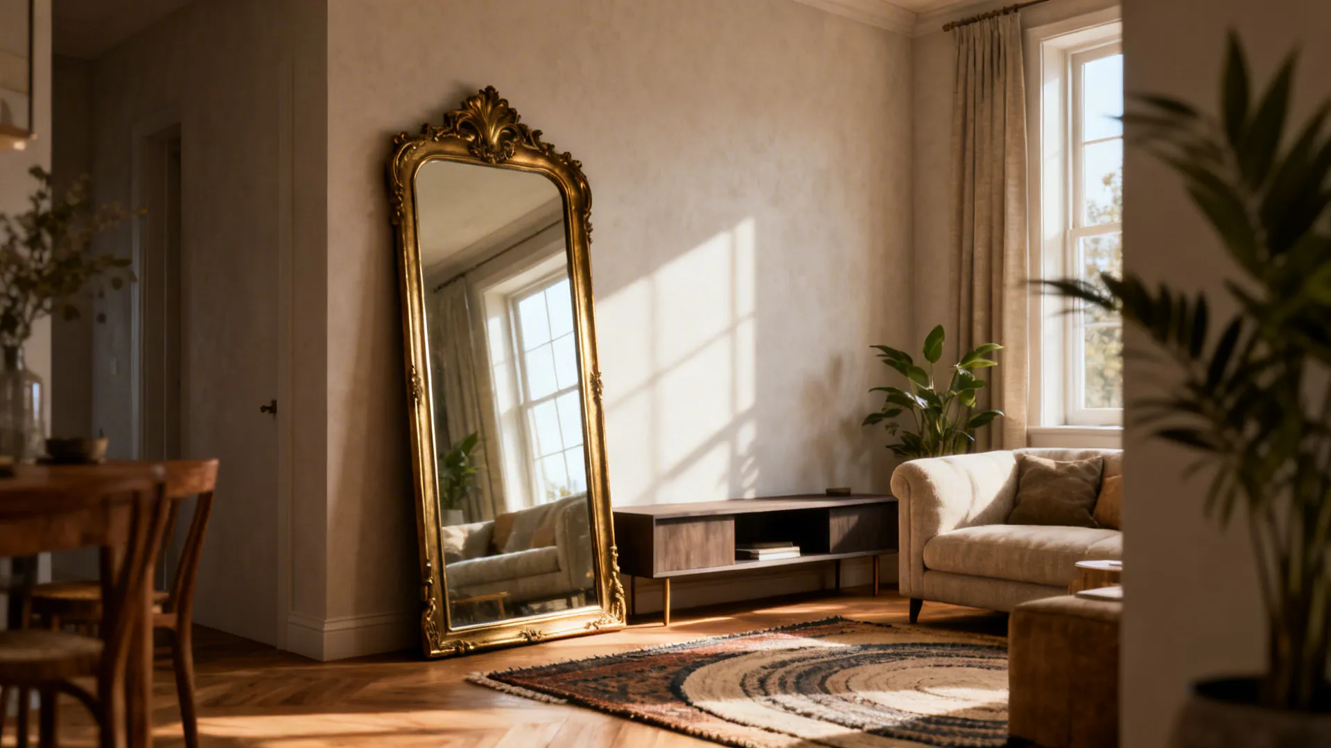 5 Clever Floor Mirror Ideas for Living Rooms
