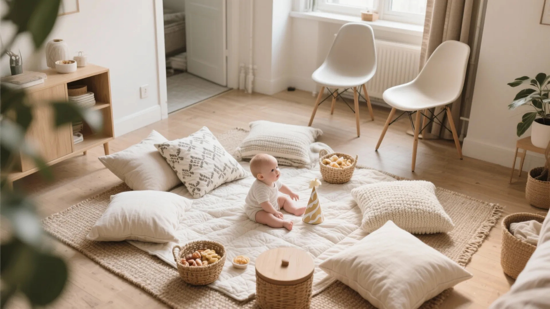 Low-Profile Floor Picnic with Baby-Safe Textures