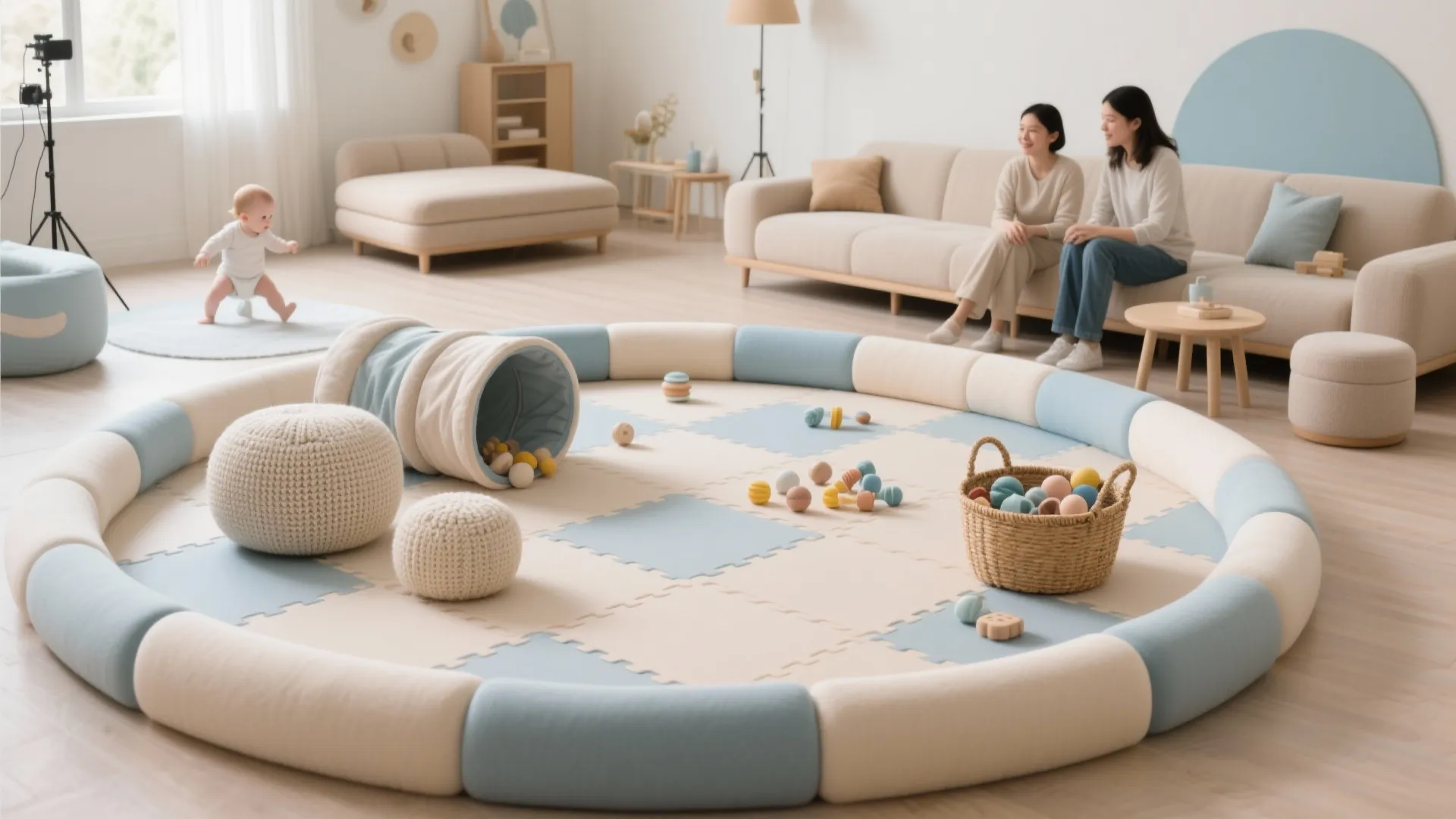 Floor-Level Play Zone with Safe Textures