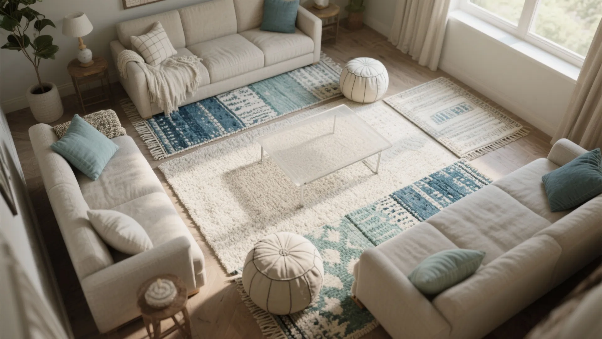 Floor seating and modular decor for small living rooms