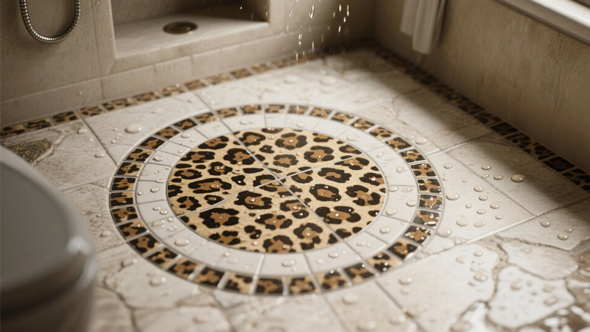 Idea 5: Leopard in the Floor or Shower Niche