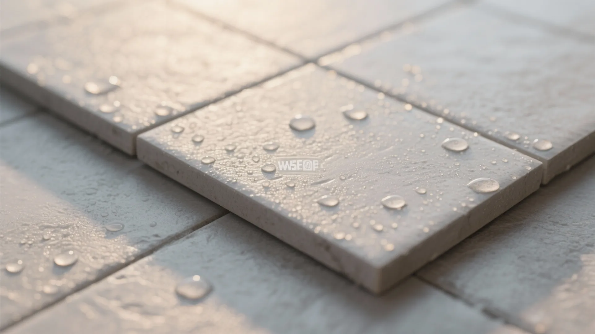 Rough-matte porcelain floors for safer small baths