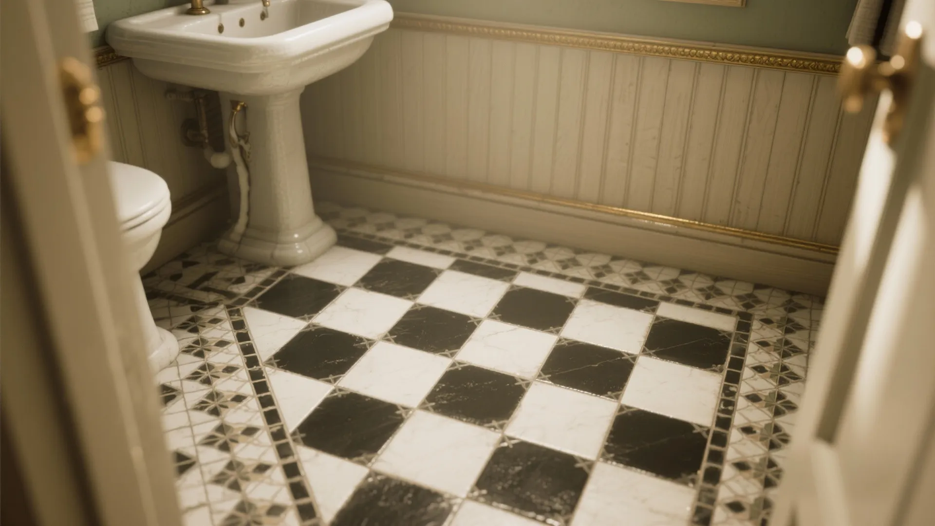 1. Make the floor the star with encaustic or checkerboard tiles