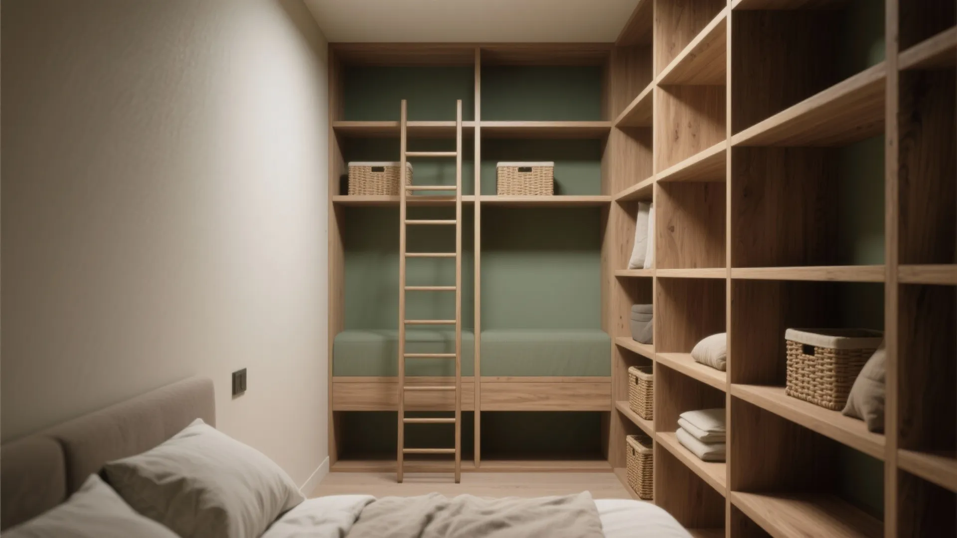 2. Build up: floor-to-ceiling shelves and niches