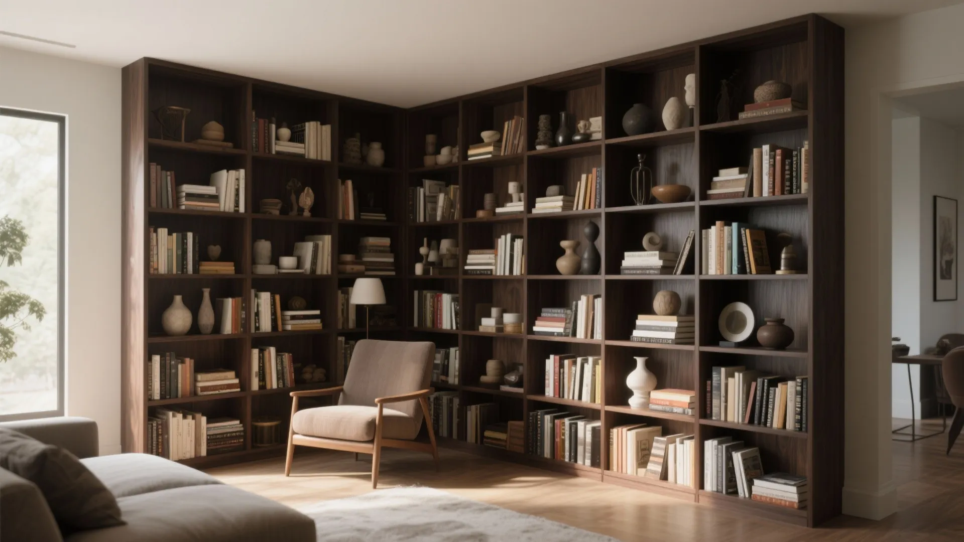 7. Floor-to-Ceiling Bookshelves