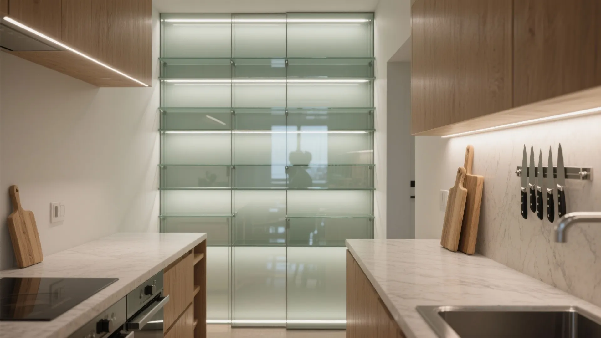 Floor-to-Ceiling Glass Panel as Feature Wall