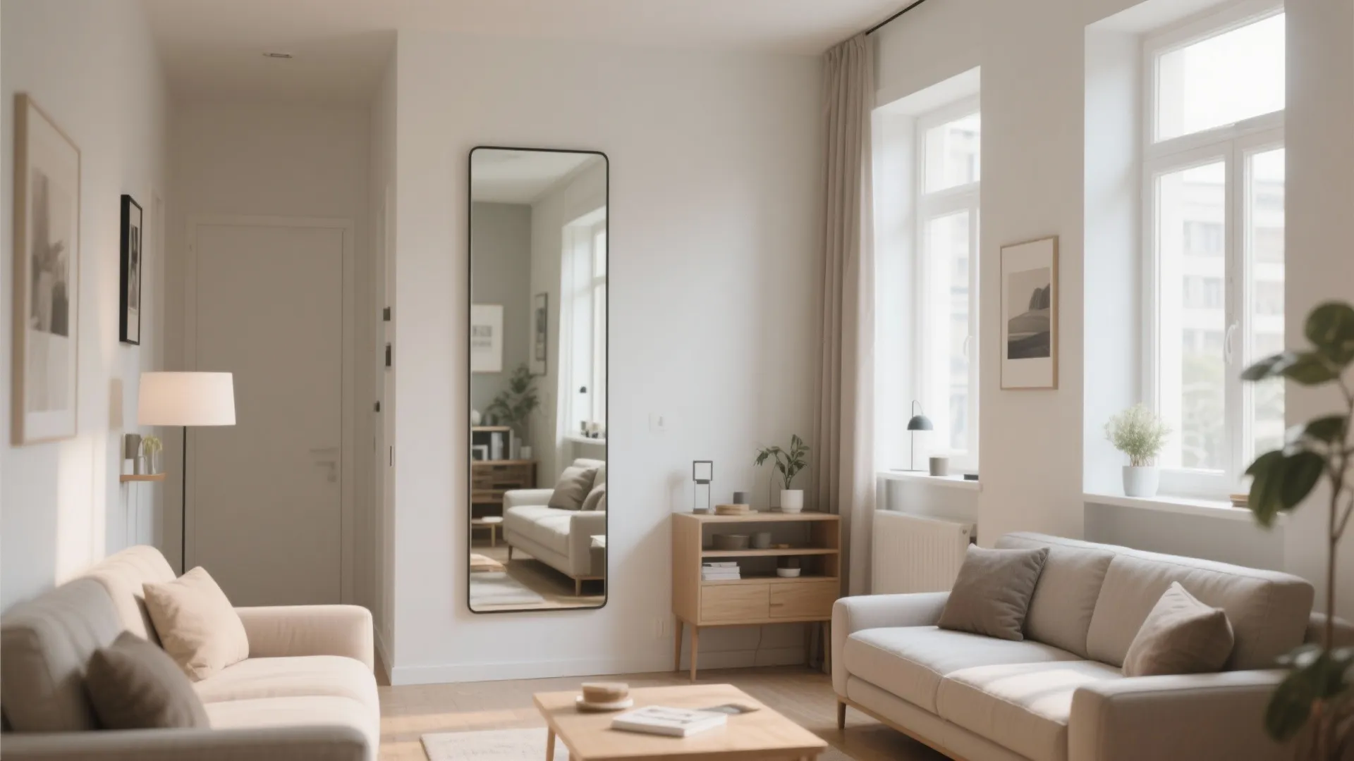 1. Floor-to-Ceiling Statement Mirror