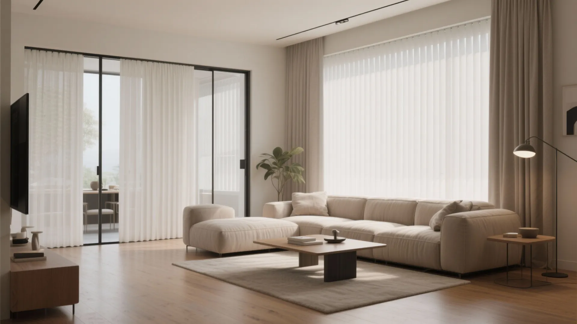 5. Floor-to-Ceiling Panel Blinds