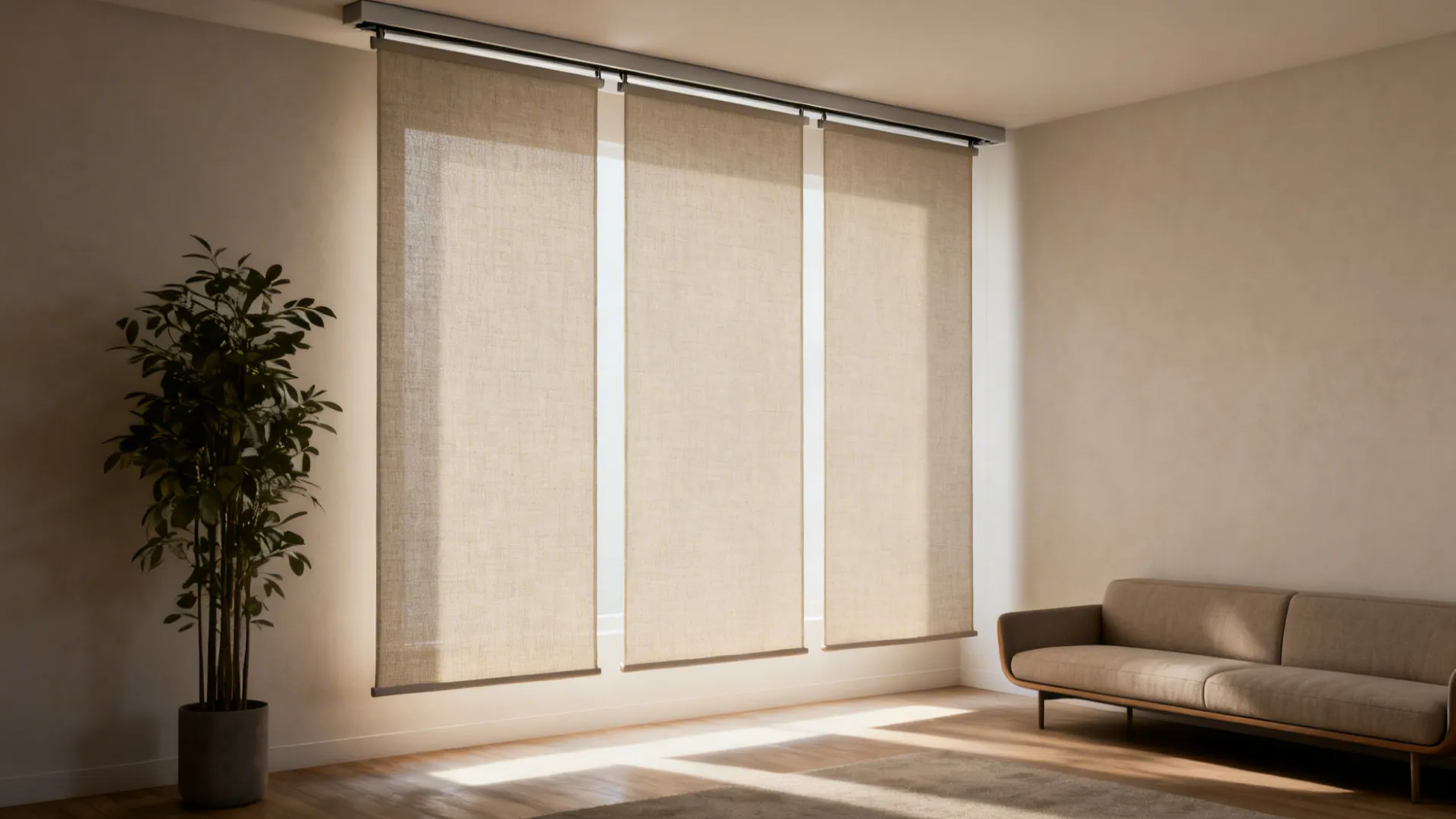 2. Floor-to-Ceiling Panels on a Slim Track