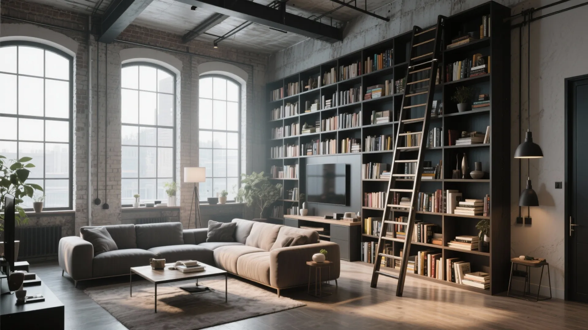 3. Floor-to-Ceiling Built-in Bookcase