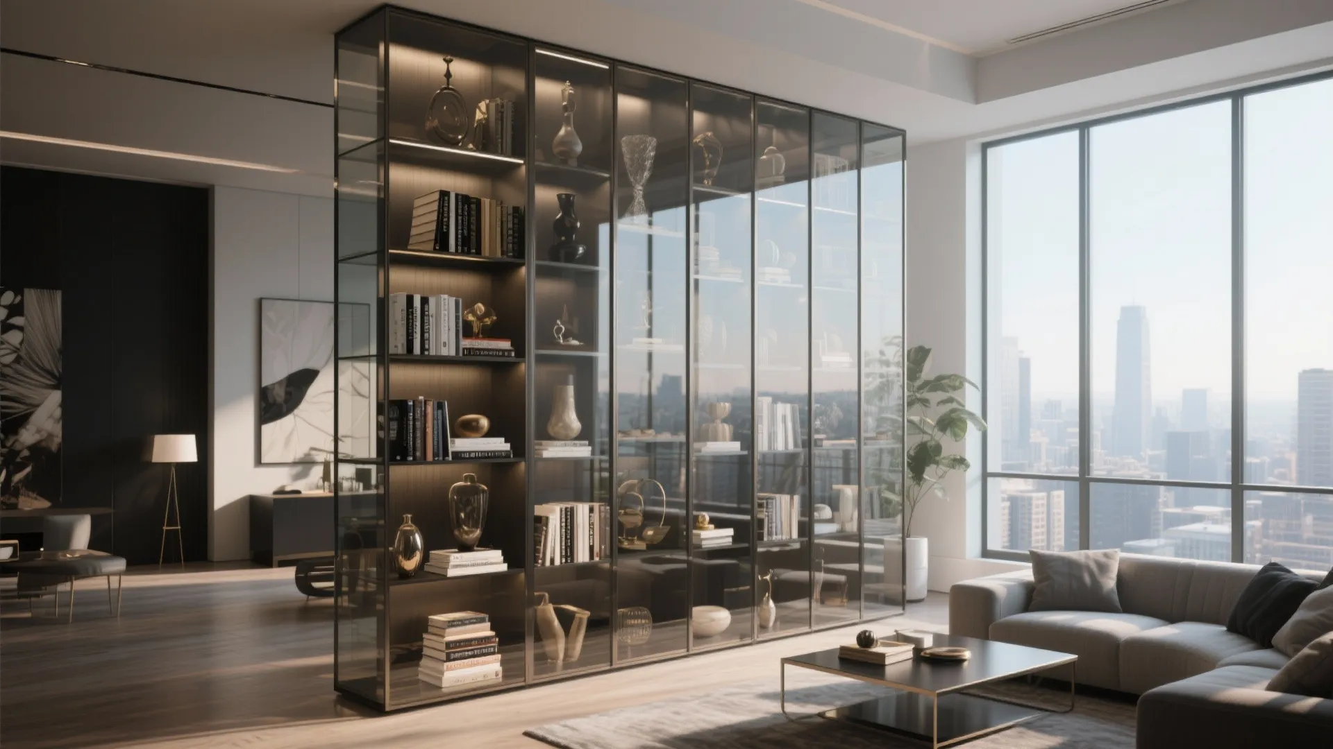 Floor-to-Ceiling Glass Showcase