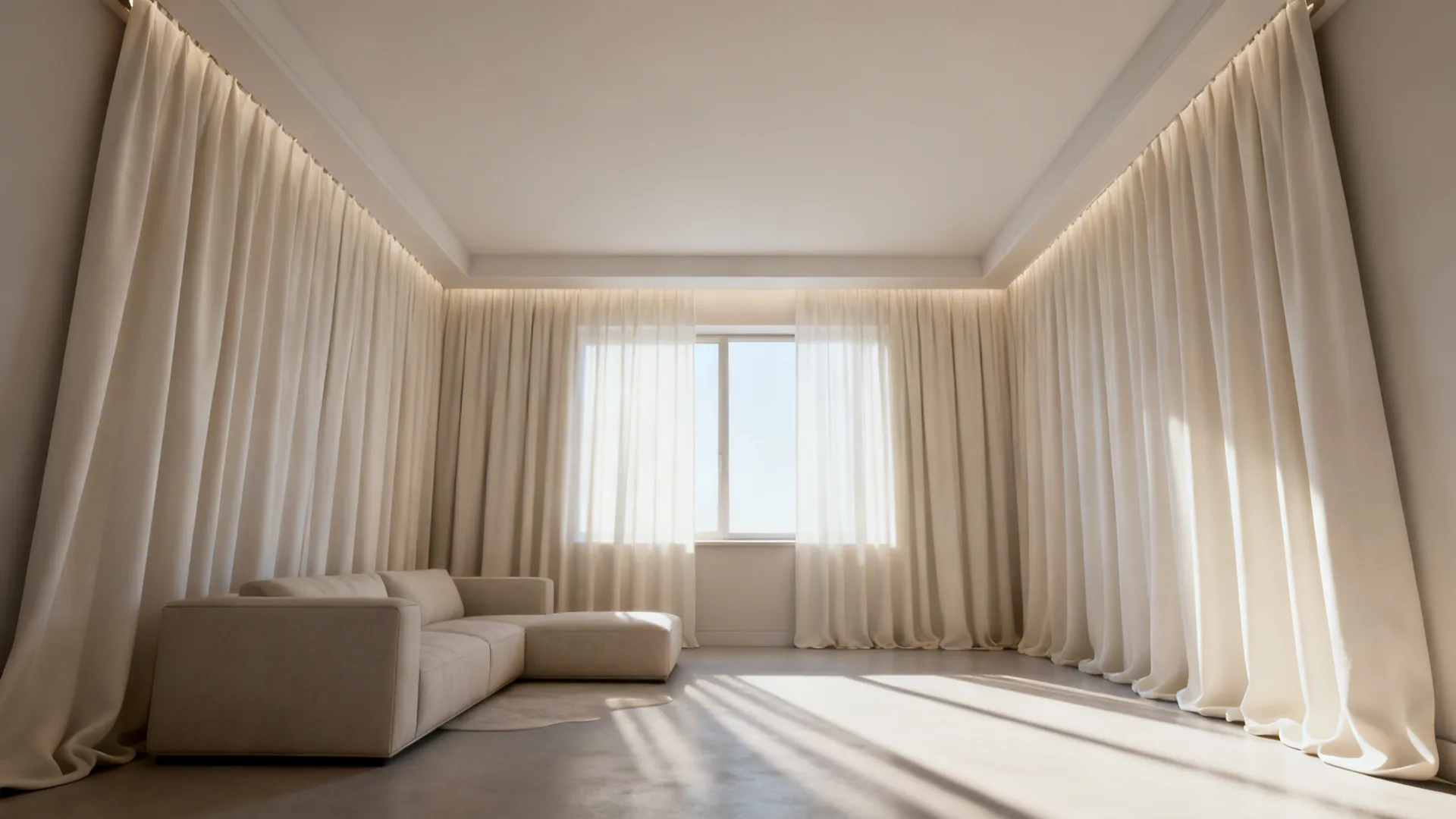 2. Floor-to-Ceiling Tracks to Raise the Ceiling