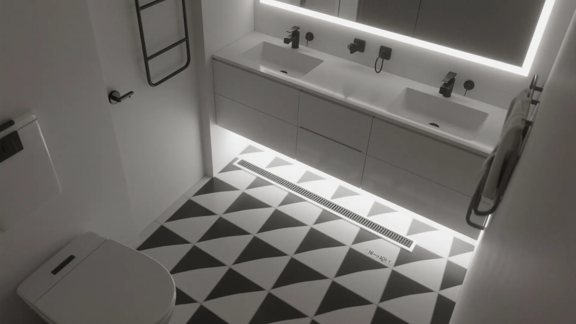 4) Monochrome 3D patterns for light-and-shadow drama