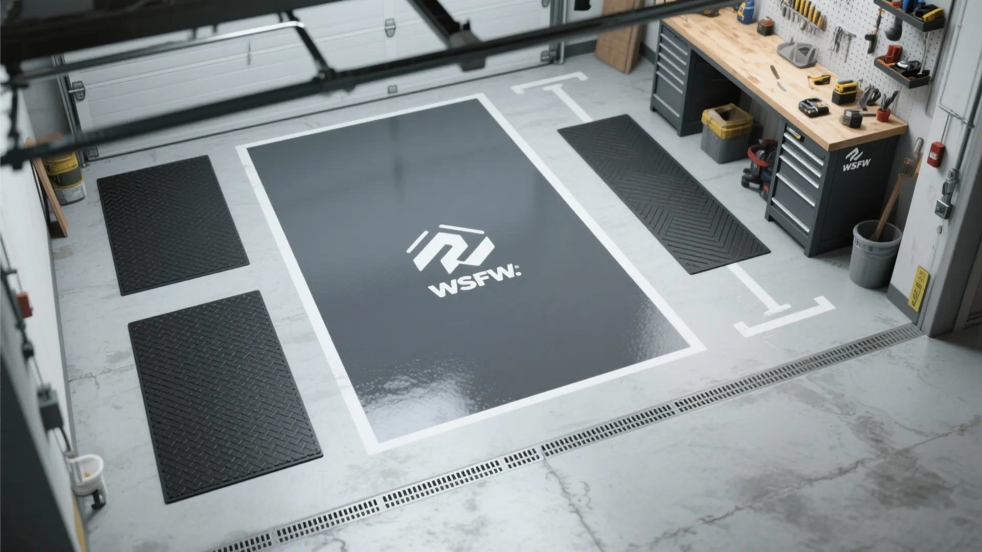3. Define work zones with contrasting floors or mats