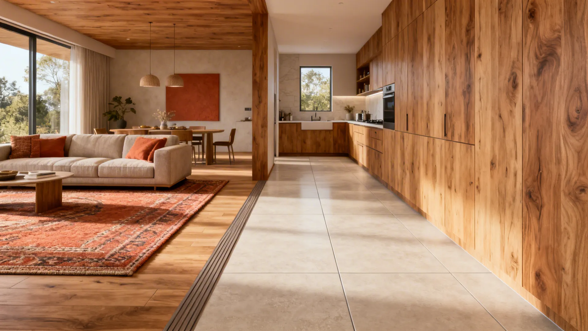 1. Zoning with flooring and rugs