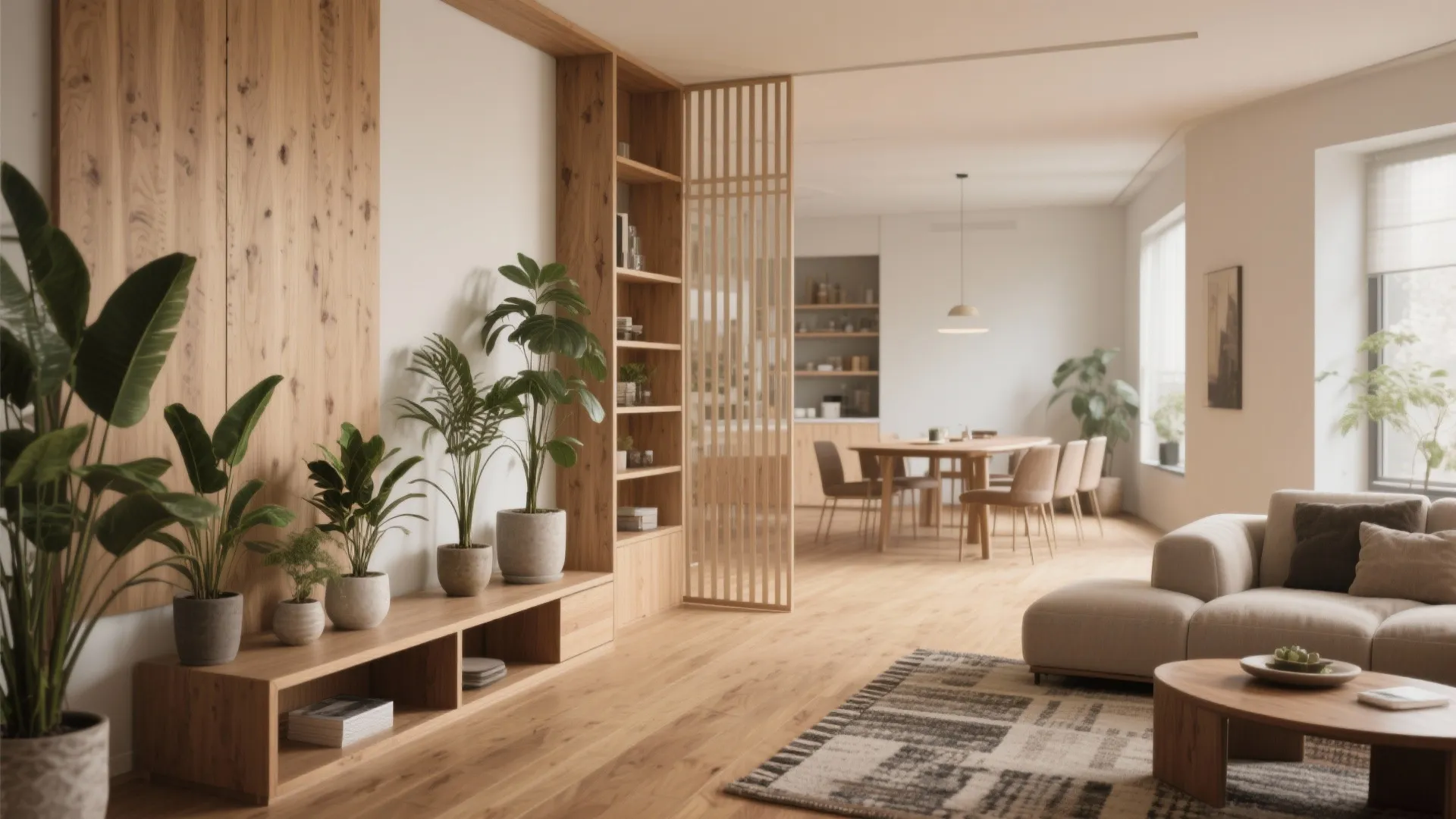 5. Match flooring and add soft dividers